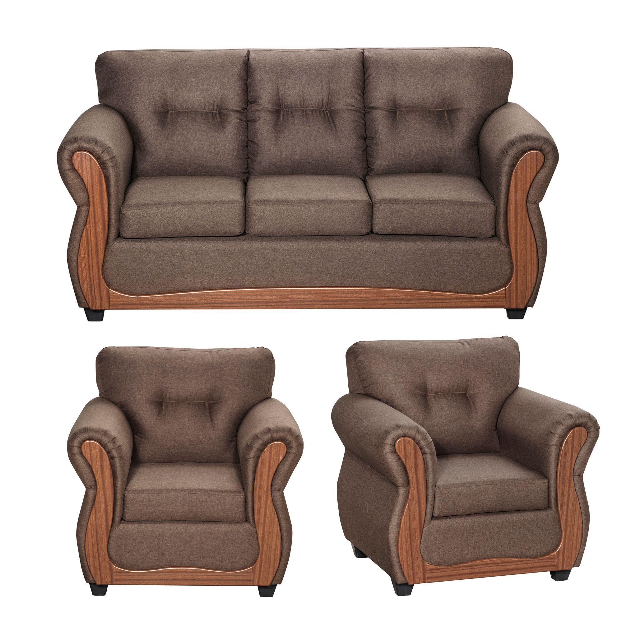 Juego de Living Caburgua Chocolate 3-1-1 Cuerpos-0