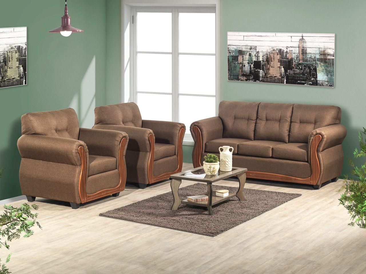 Juego de Living Caburgua Chocolate 3-1-1 Cuerpos-1