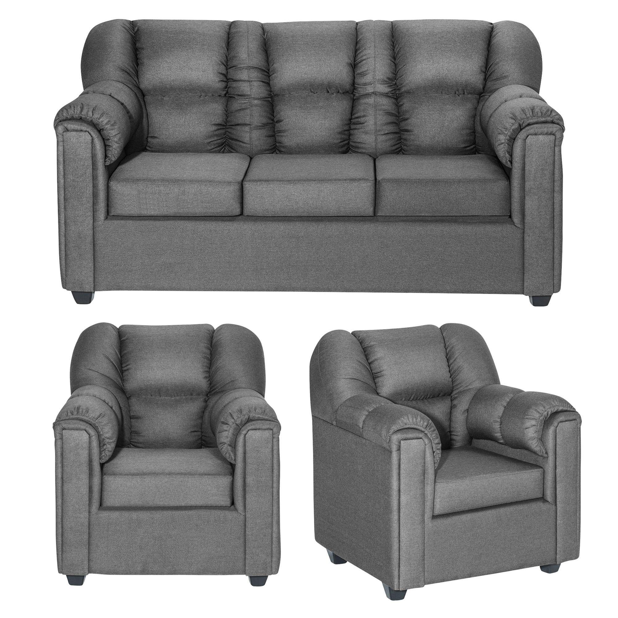 Juego de Living York Gris 3-1-1 Cuerpos-0