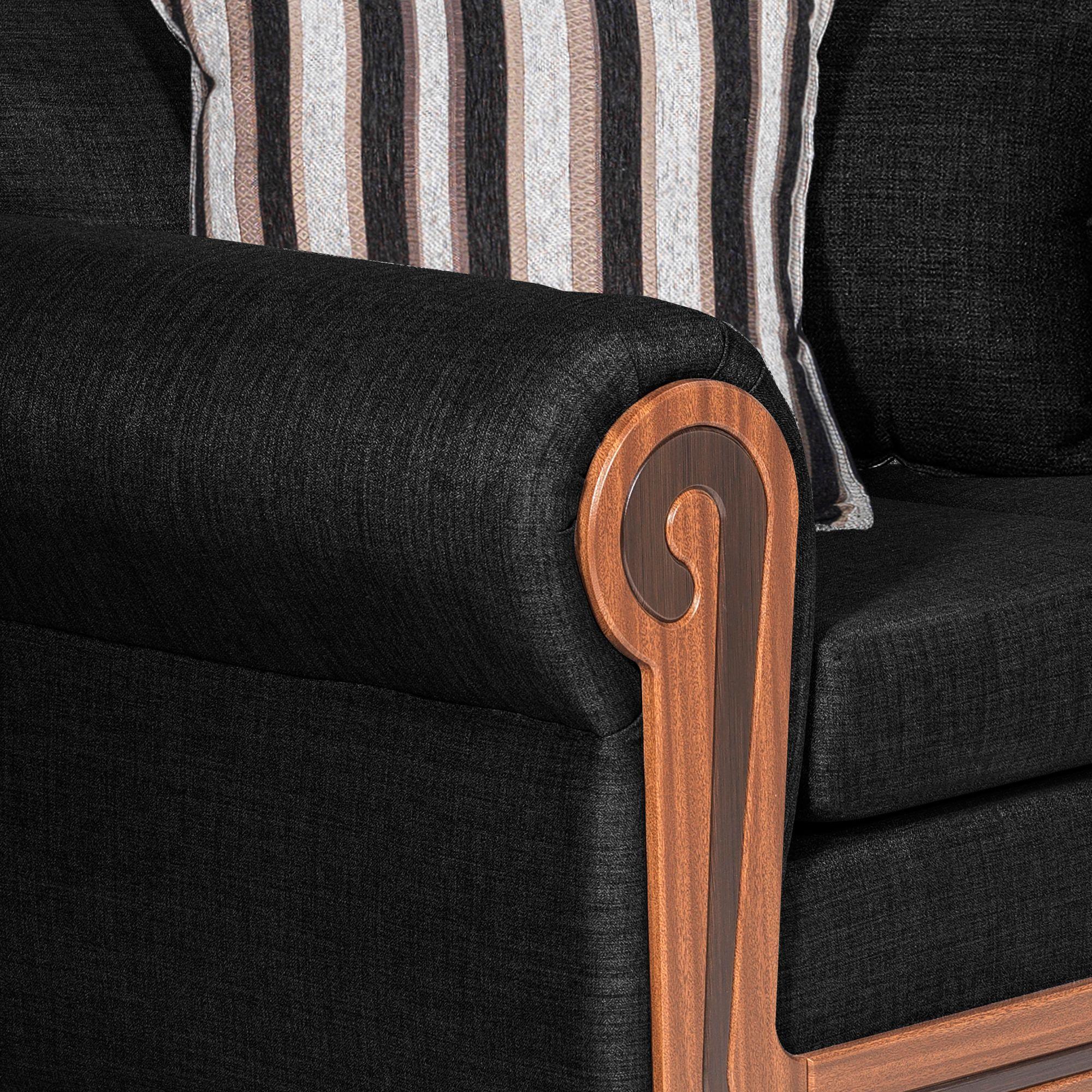 Juego de Living Conguillio 3.2 Negro 3-1-1 Cuerpos-3