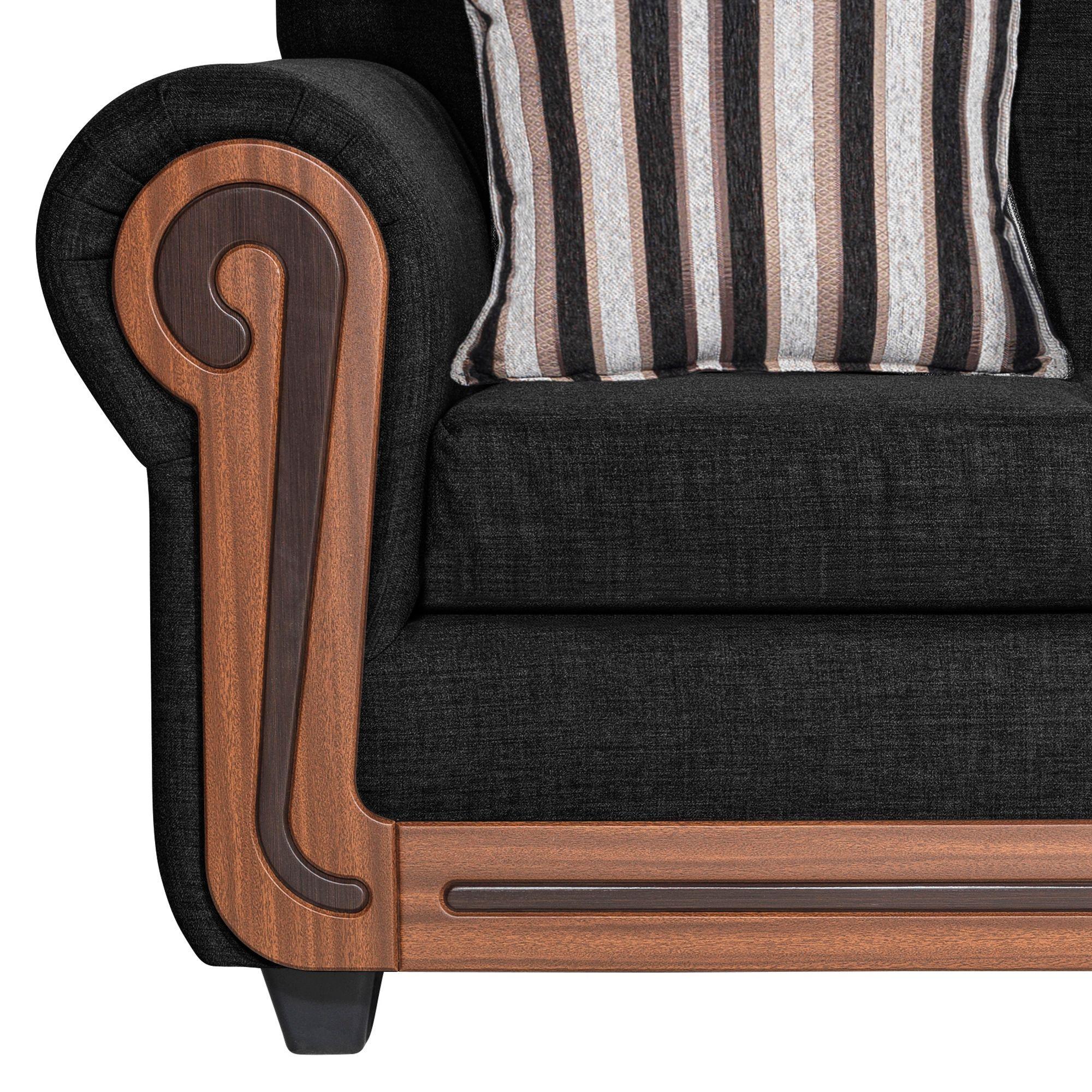 Juego de Living Conguillio 3.2 Negro 3-1-1 Cuerpos-5