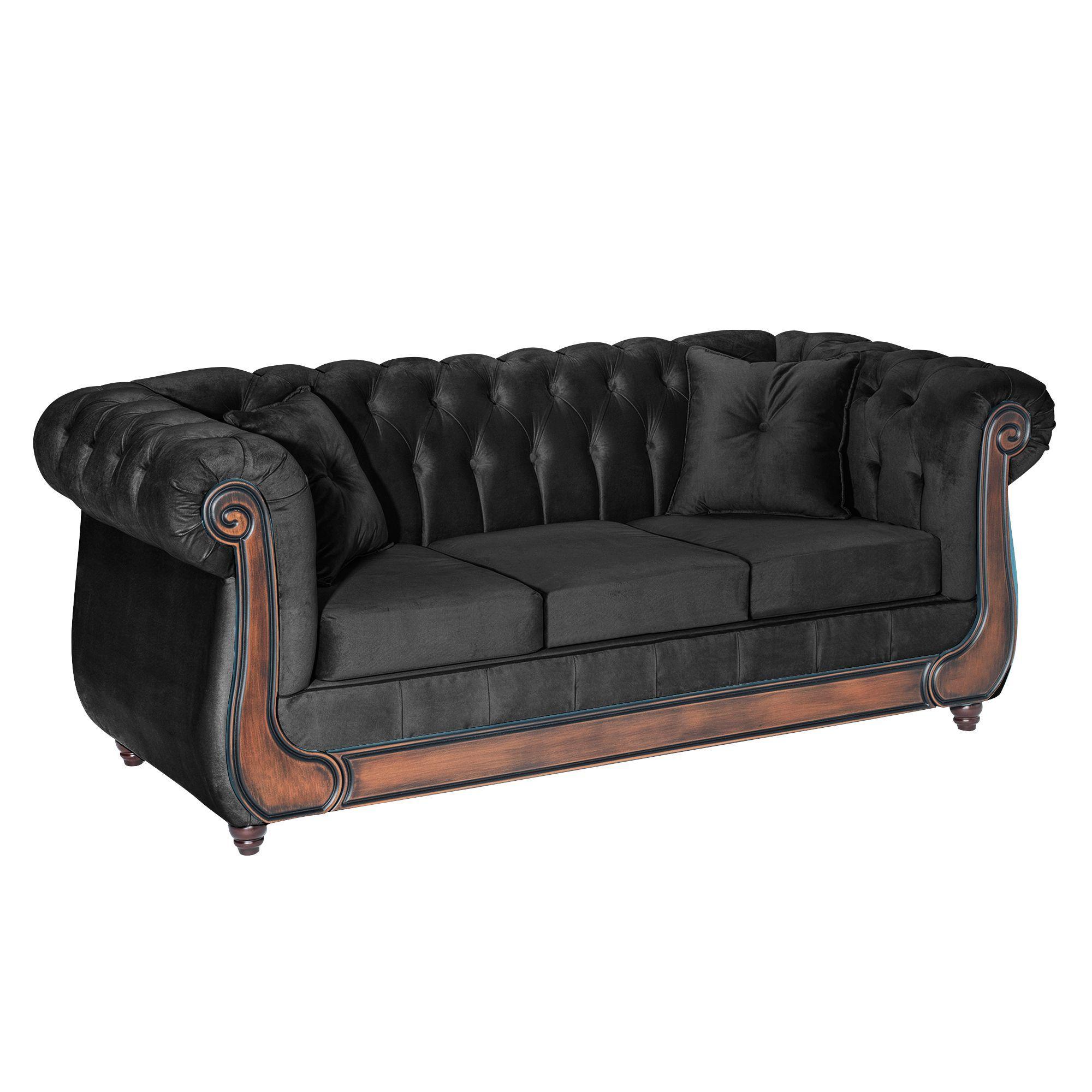 Sofá Paris Negro 3 Cuerpos-3