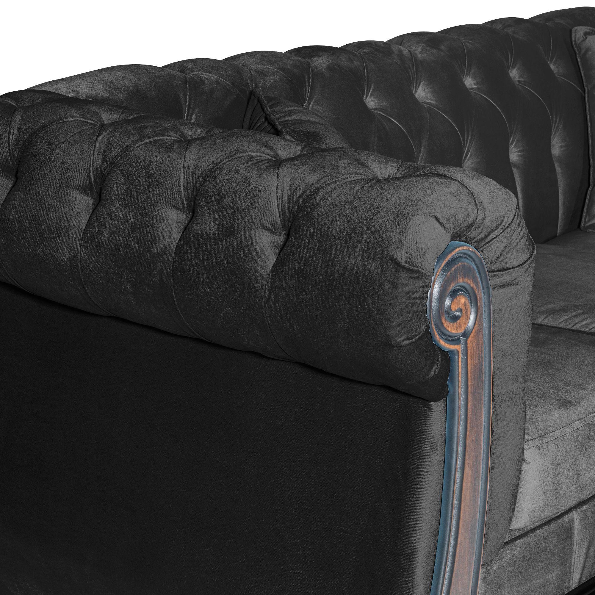 Sofá Paris Negro 3 Cuerpos-4