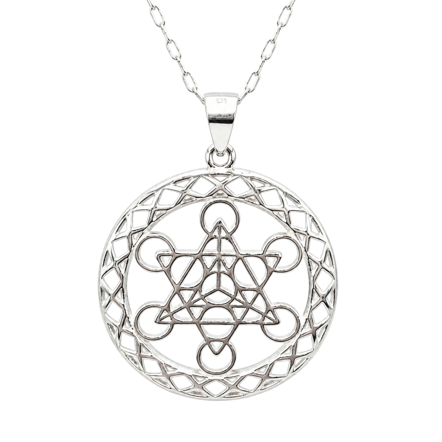 Collar Cubo Metatr n Grande Plata 925 Protecci n-0