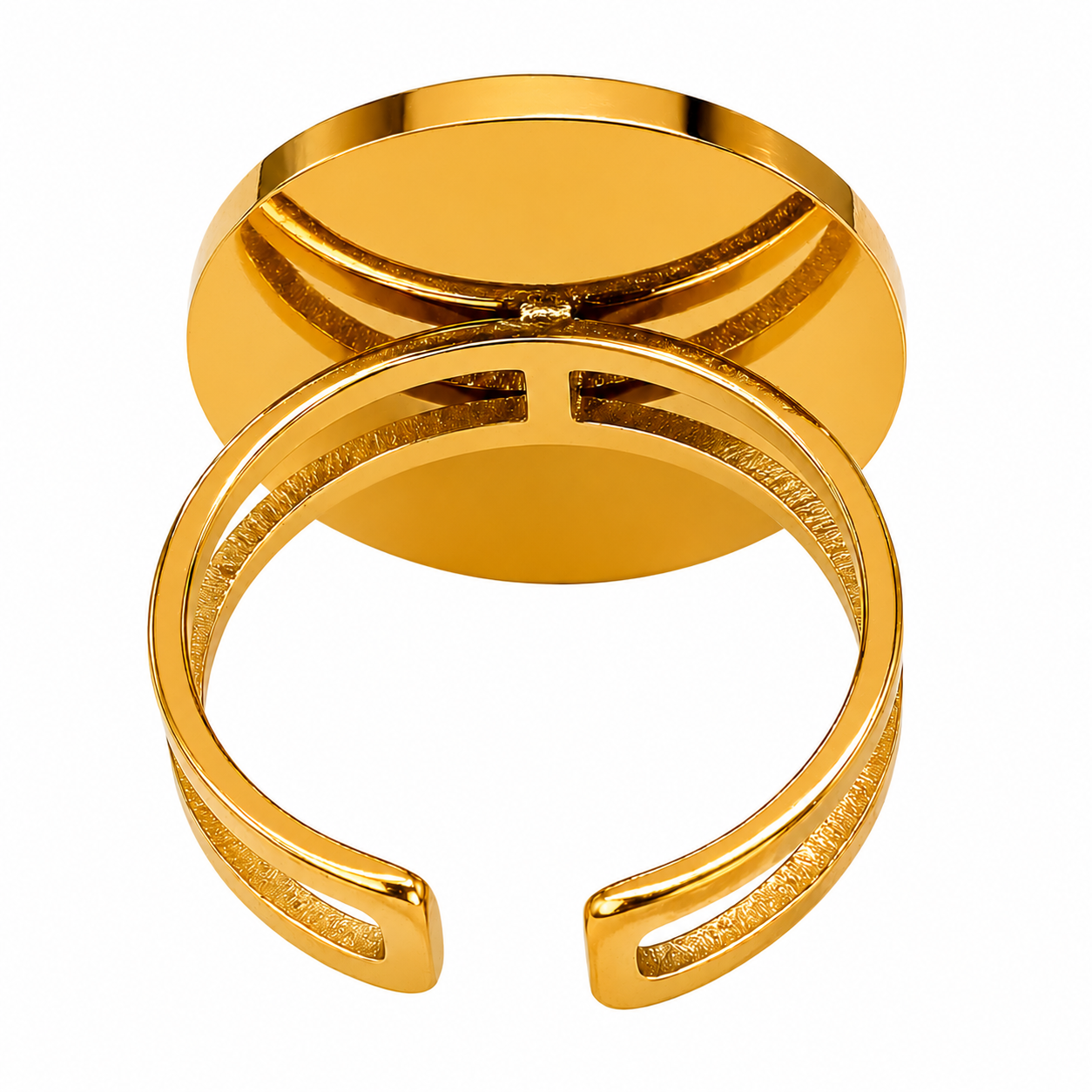 Anillo Ajustable Tetragramaton Dorado Acero Inoxidable-4