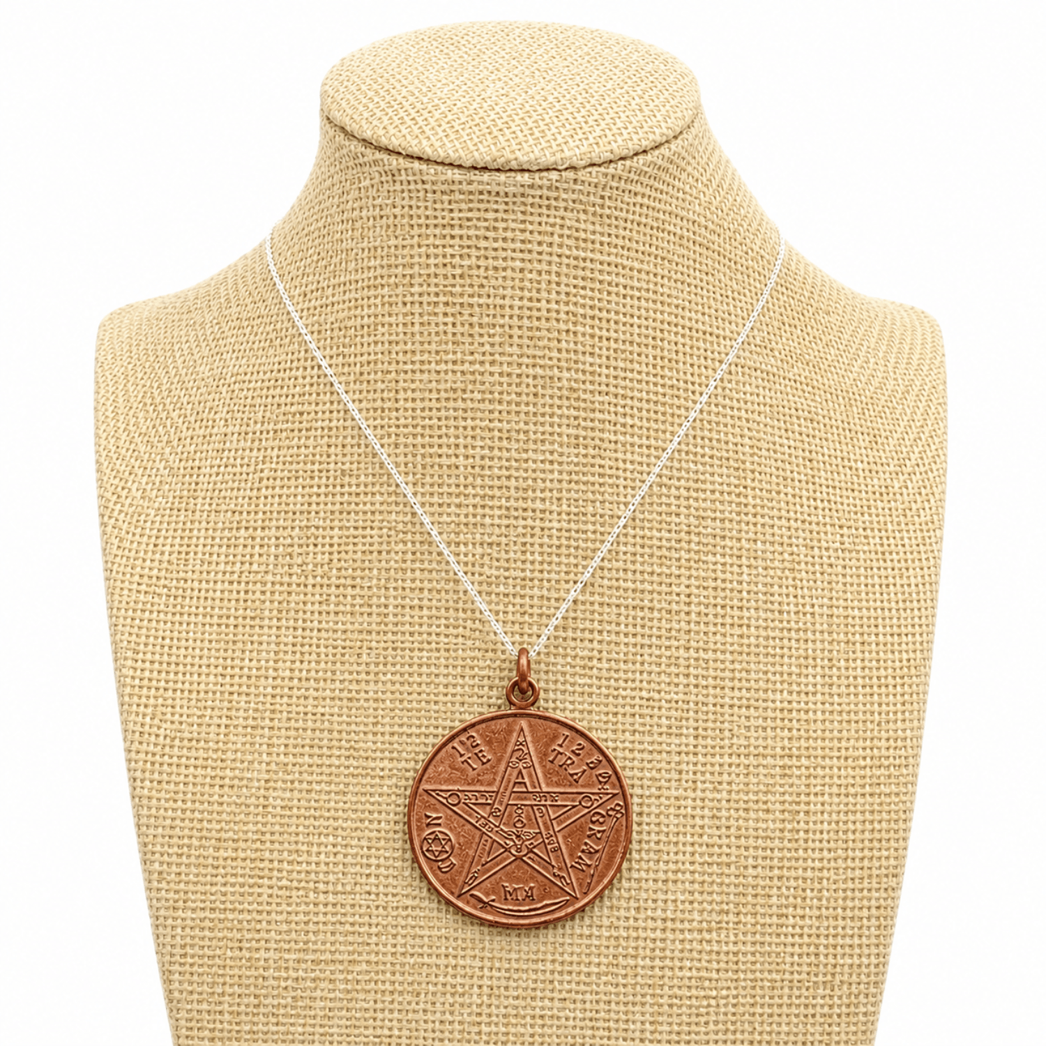 Collar Tetragramaton de Cobre con Cadena Plata 925 Protecci n Espiritual-4