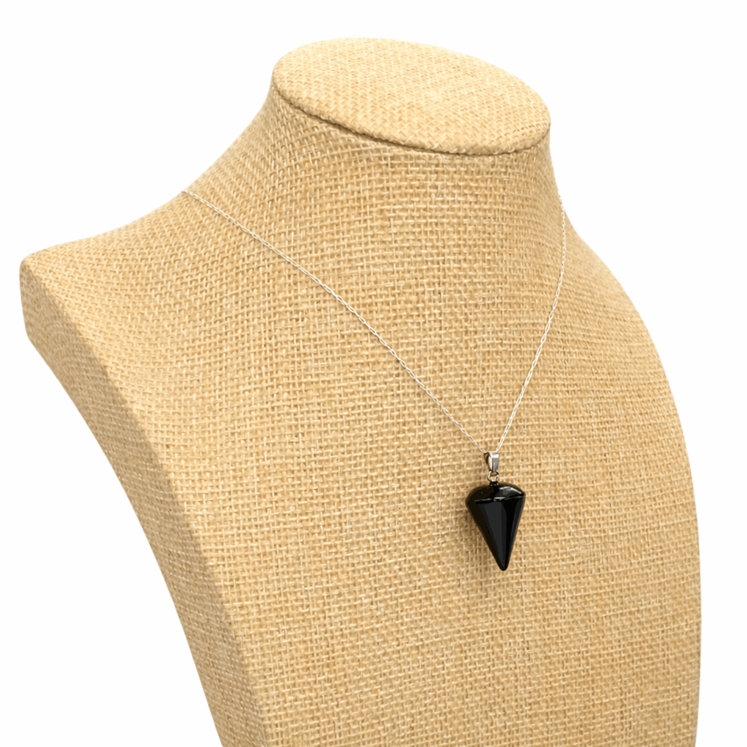 Collar Péndulo Piedra Natural ónix con Cadena de Plata-7
