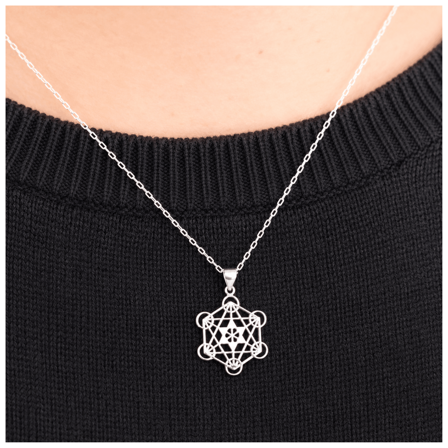 Collar Cubo Metatr n de Plata Conexi n Divina-3