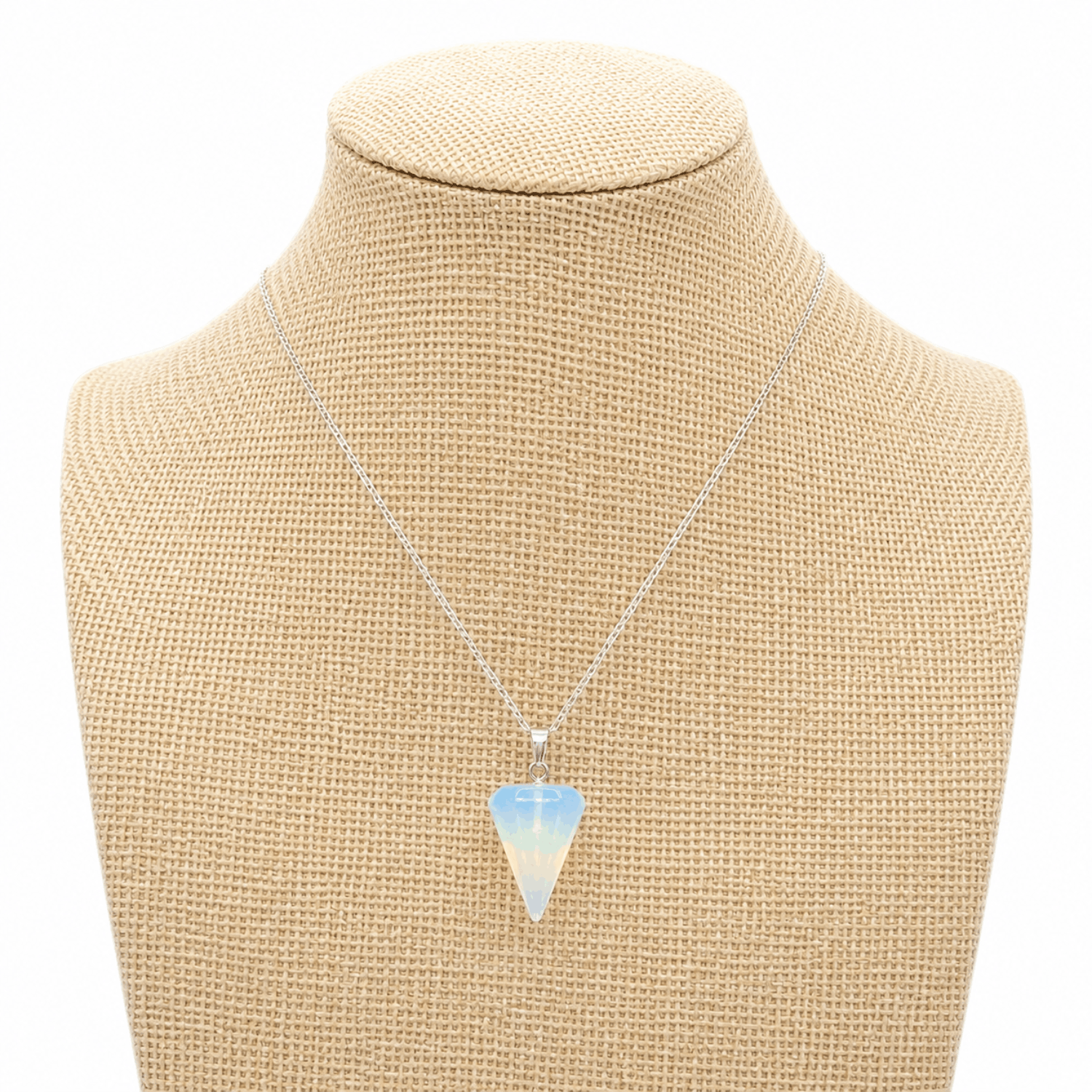 Collar P ndulo Piedra Luna Opalina Cadena Plata 925-4
