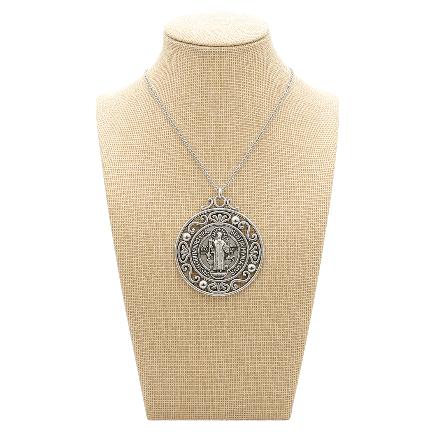 Collar Medalla San Benito de Acero Escudo Espiritual 45 X 40 mms-7