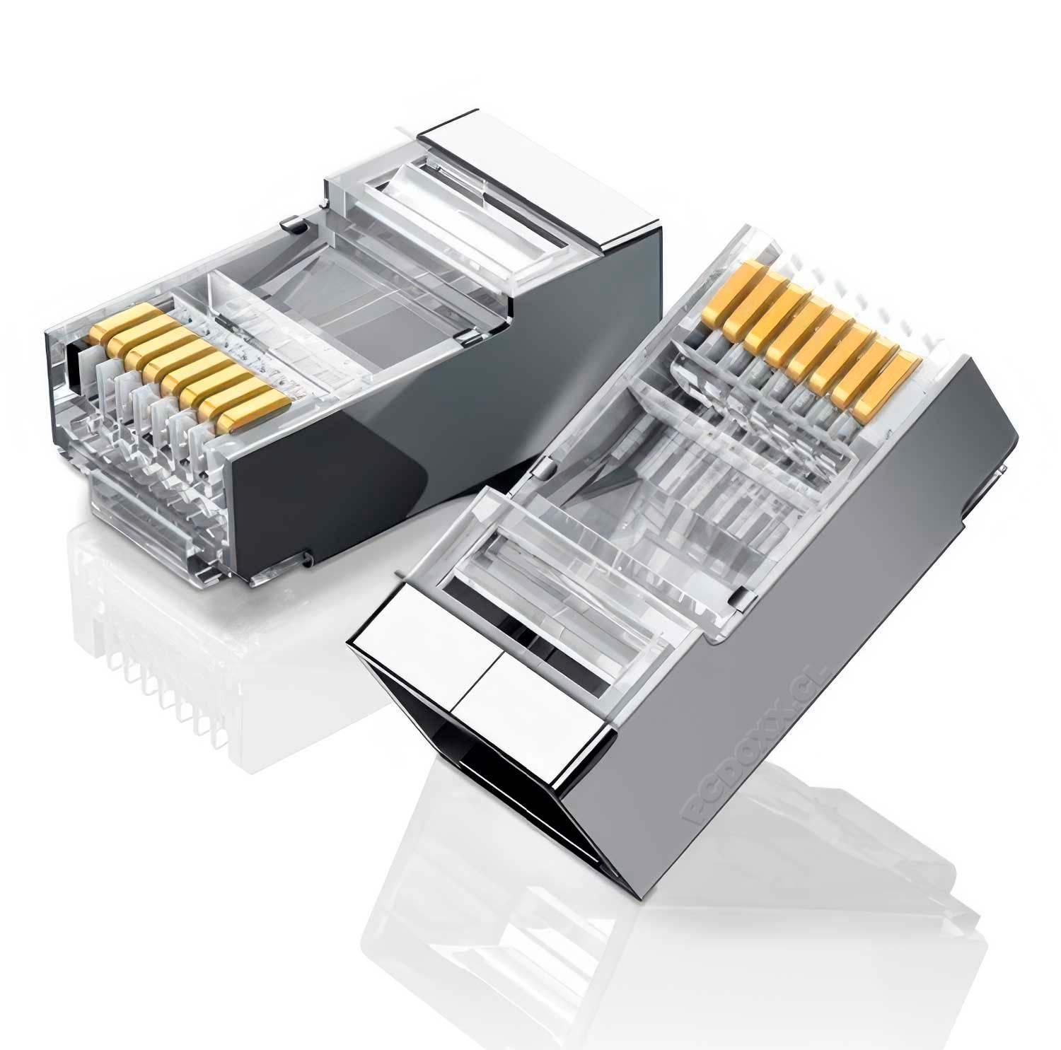 100x Conector Red RJ45 Metal CAT 6 Terminal Categoria 6-0