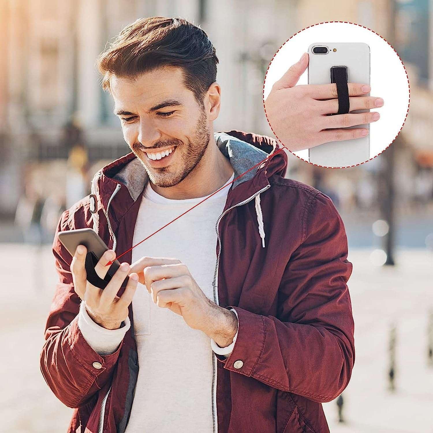 Cinta Anillo Para Celular Tela Antirrobo Sujetador Elastico-6