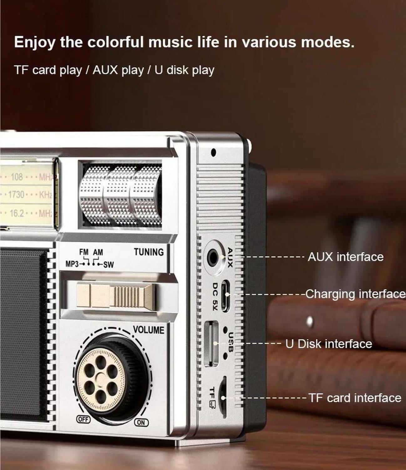 Radio Parlante Portatil Recargable Panel Solar Am Fm Usb-4