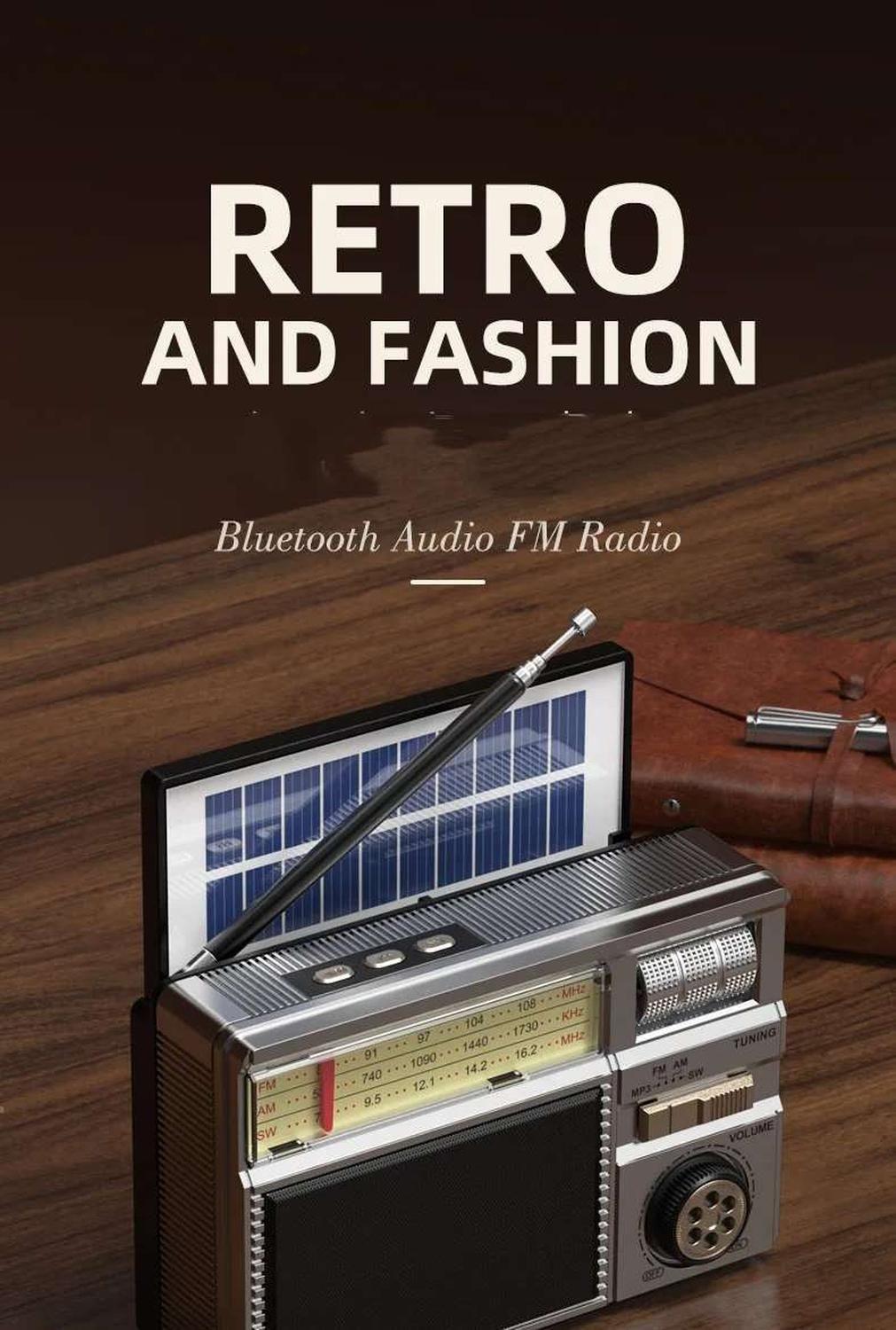 Radio Parlante Portatil Recargable Panel Solar Am Fm Usb-7