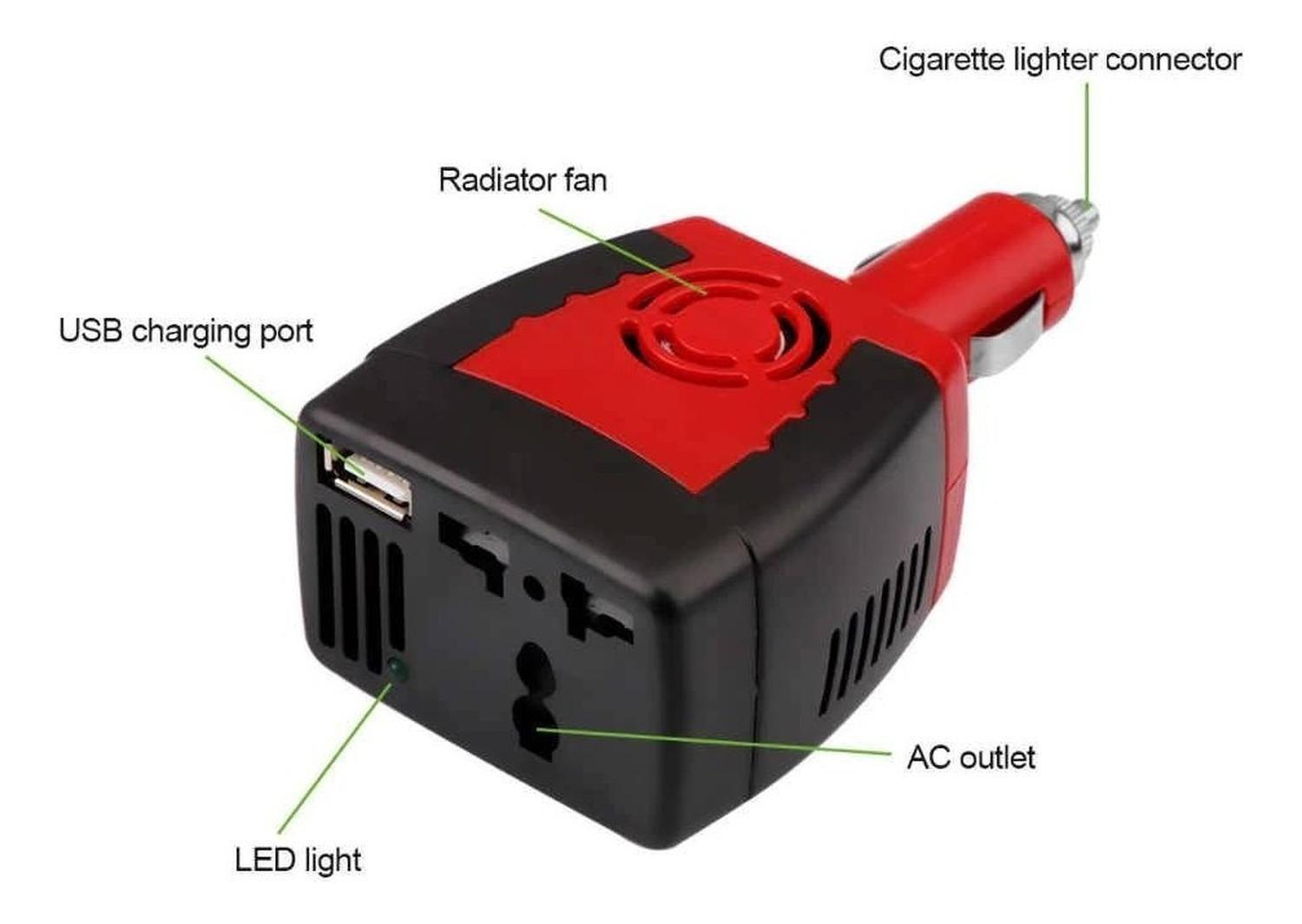 Inversor Voltaje De Conversor Corriente Auto 12v A 220v 150w-3