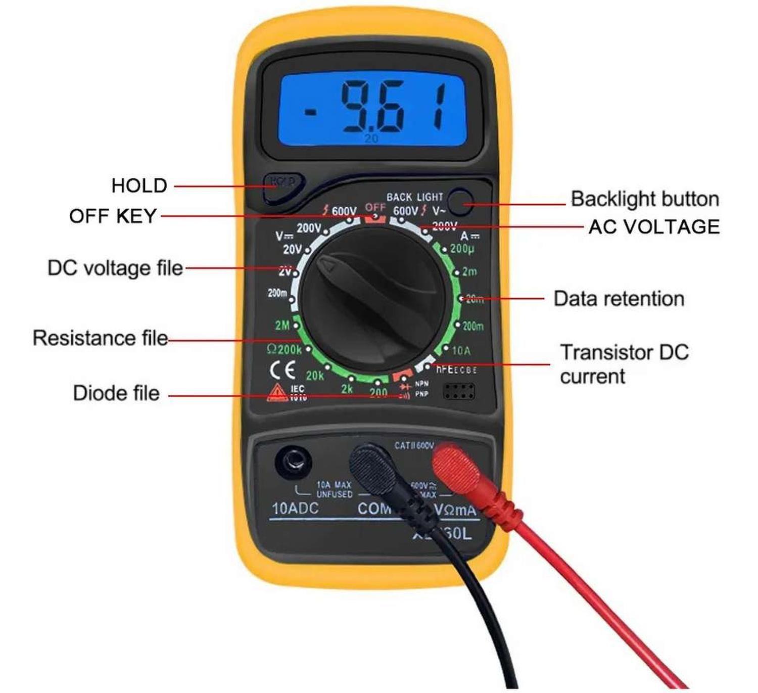 Tester Multitester Multimetro Portatil Pantalla Digital Lcd-2