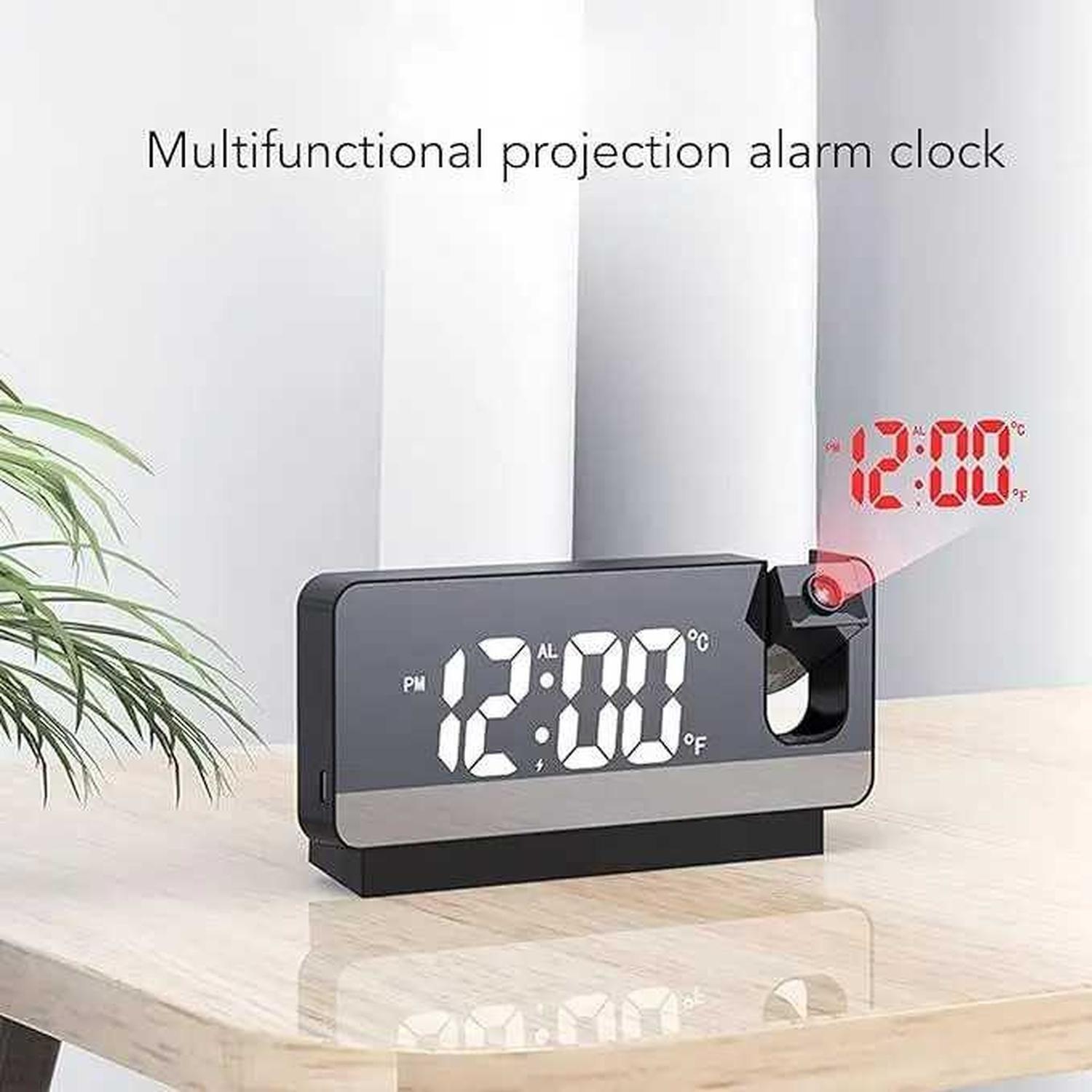 Reloj Espejo Led Con Proyector Digital Alarma-4