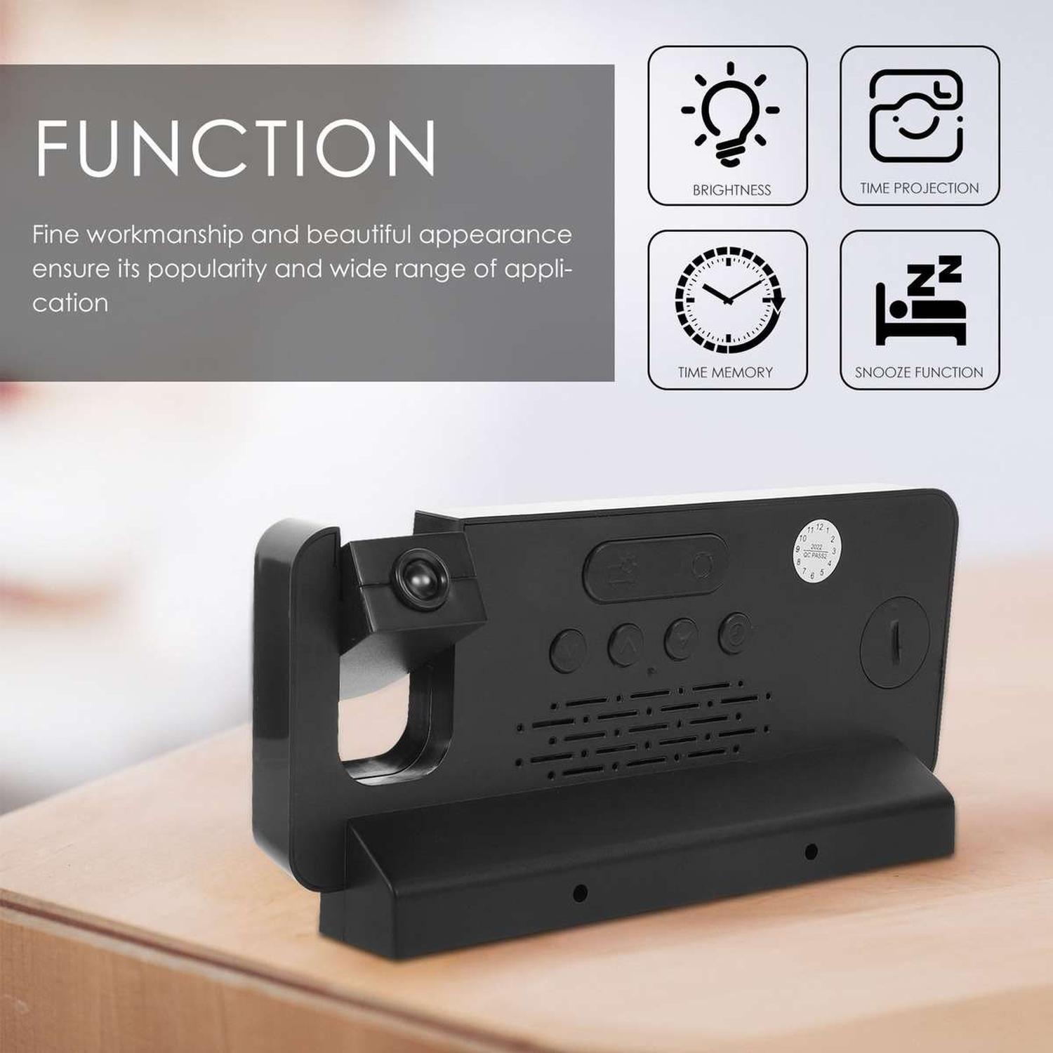 Reloj Espejo Led Con Proyector Digital Alarma-6