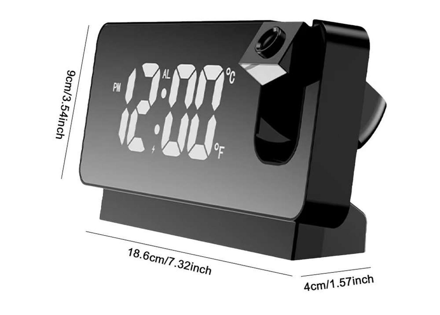 Reloj Espejo Led Con Proyector Digital Alarma-9