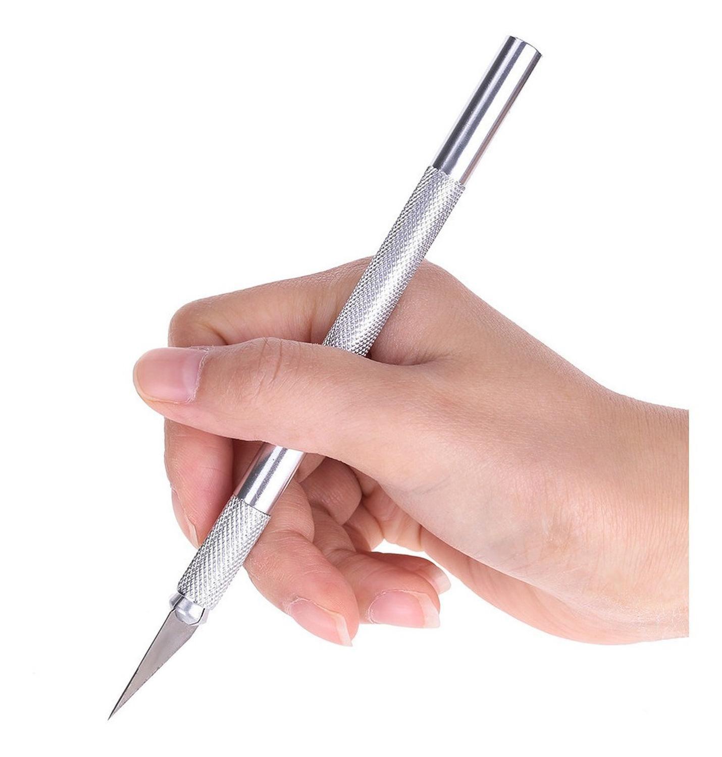 Bisturi Cortante Tipo Lapiz Con Cuchillas Metal Manualidades Diseño 2-5