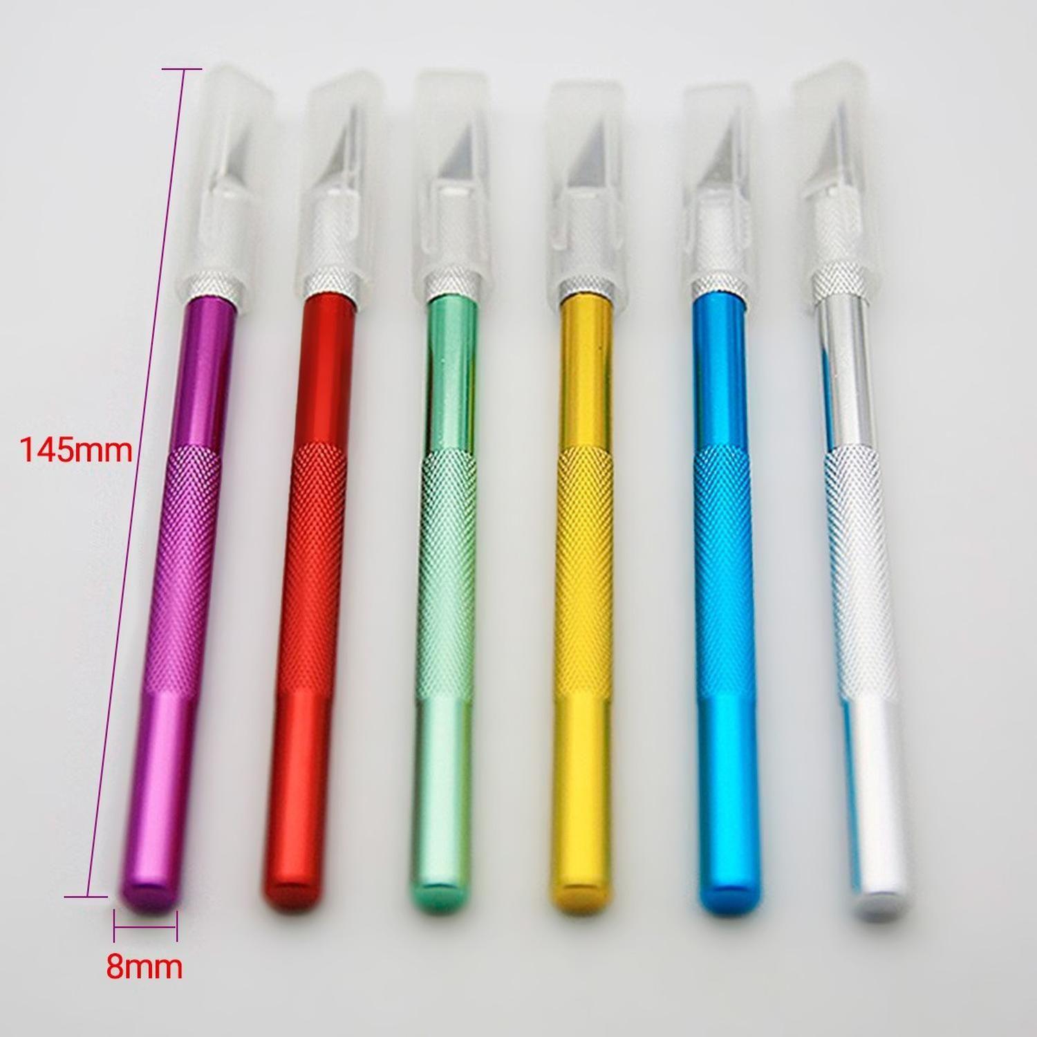 Bisturi Cortante Tipo Lapiz Con Cuchillas Metal Manualidades Diseño 2-6