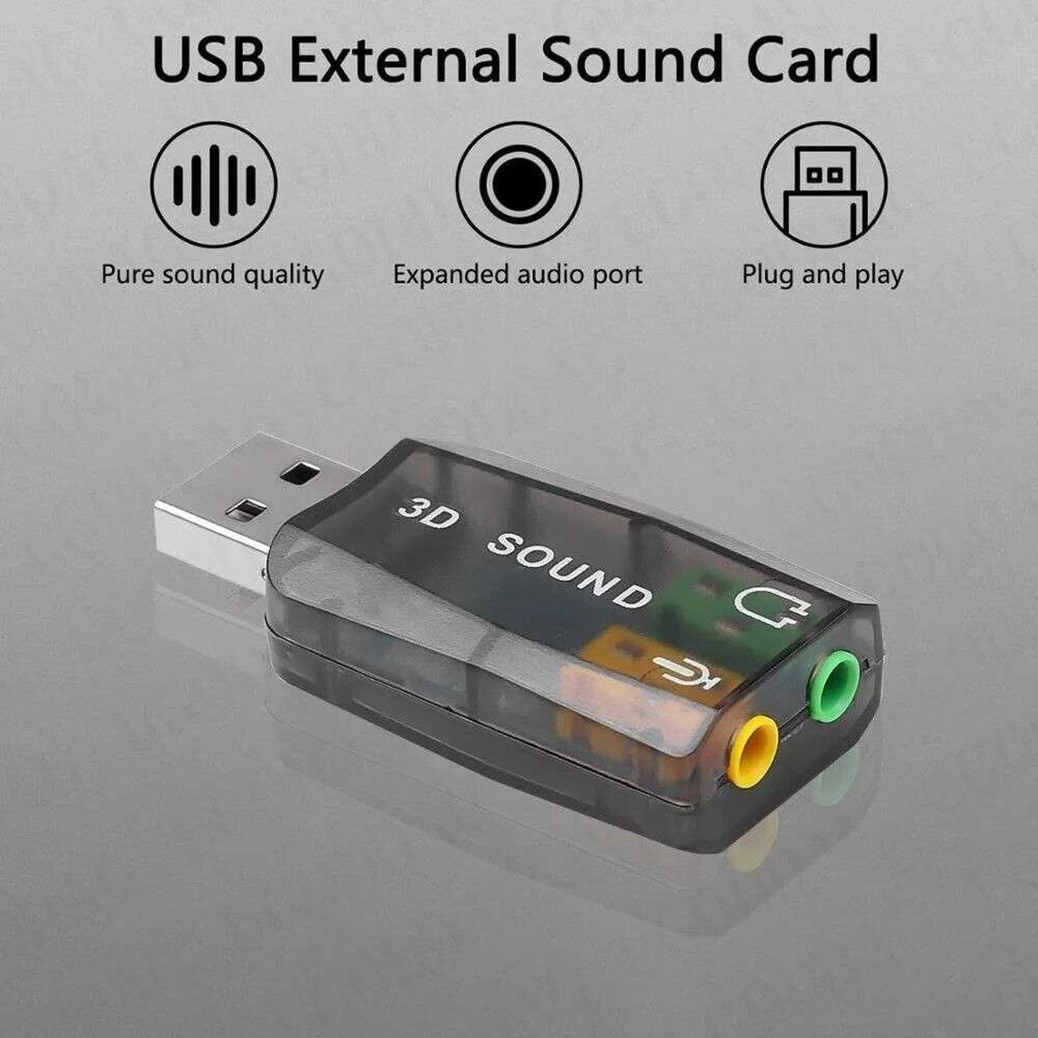 Tarjeta Adaptador Sonido Externa Usb Audio Microfono Pc Aux-2