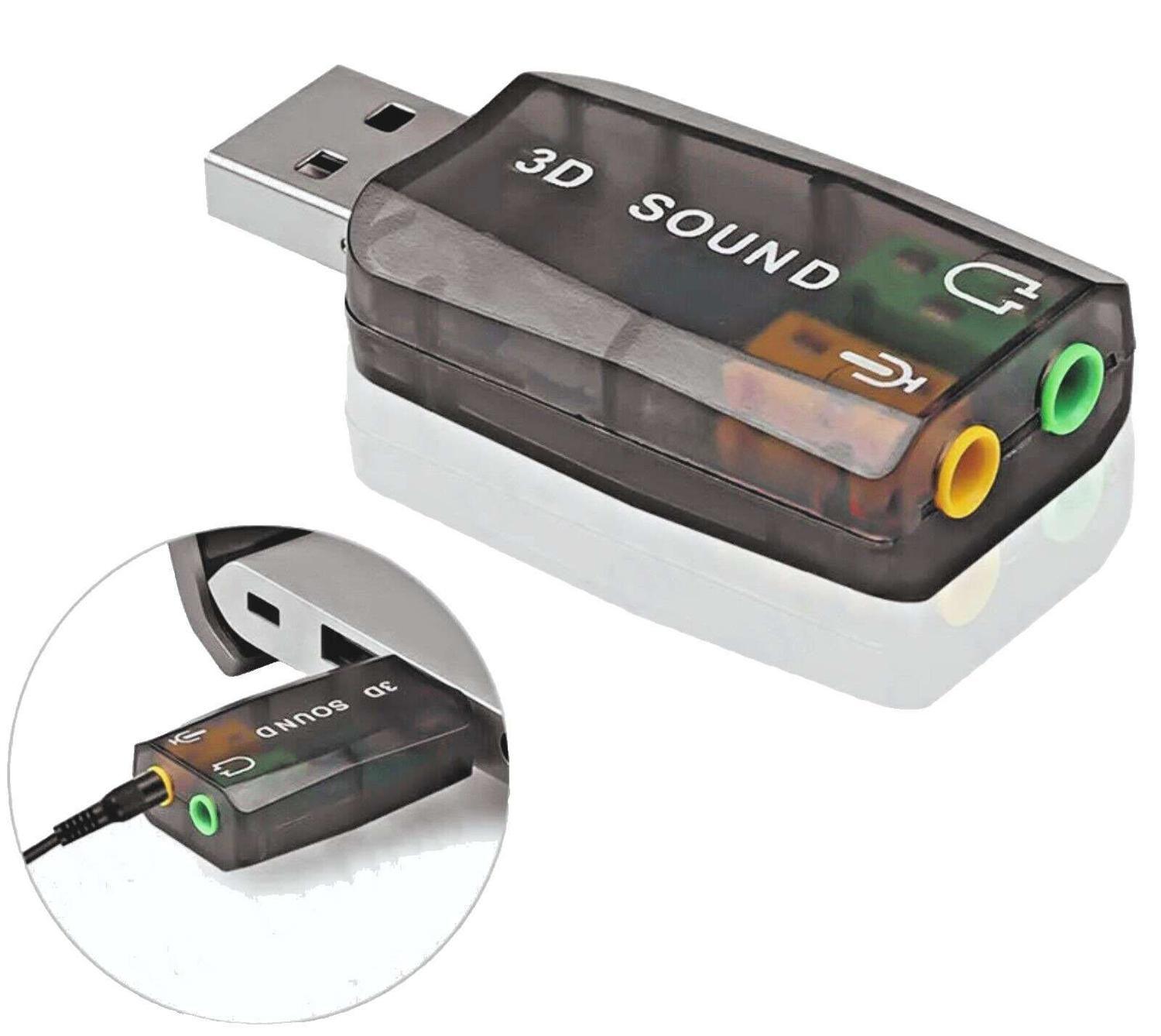 Tarjeta Adaptador Sonido Externa Usb Audio Microfono Pc Aux-3