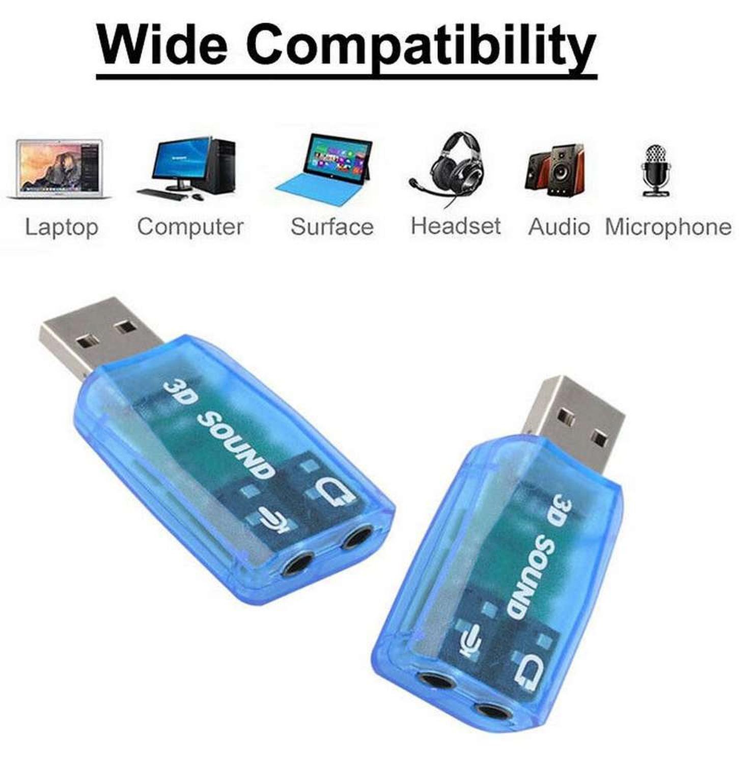 Tarjeta Adaptador Sonido Externa Usb Audio Microfono Pc Aux-6