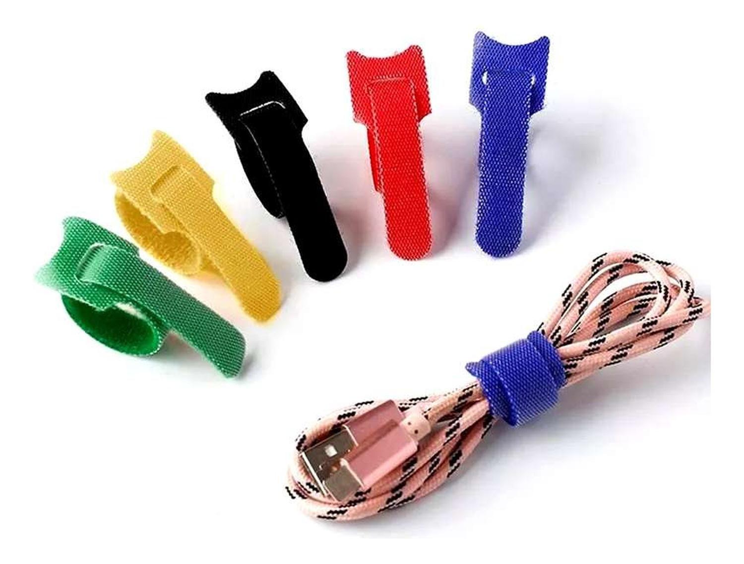 20x Pack Amarra Cable Organizador Reutilizable Velcro Cintas Diseño 1-4