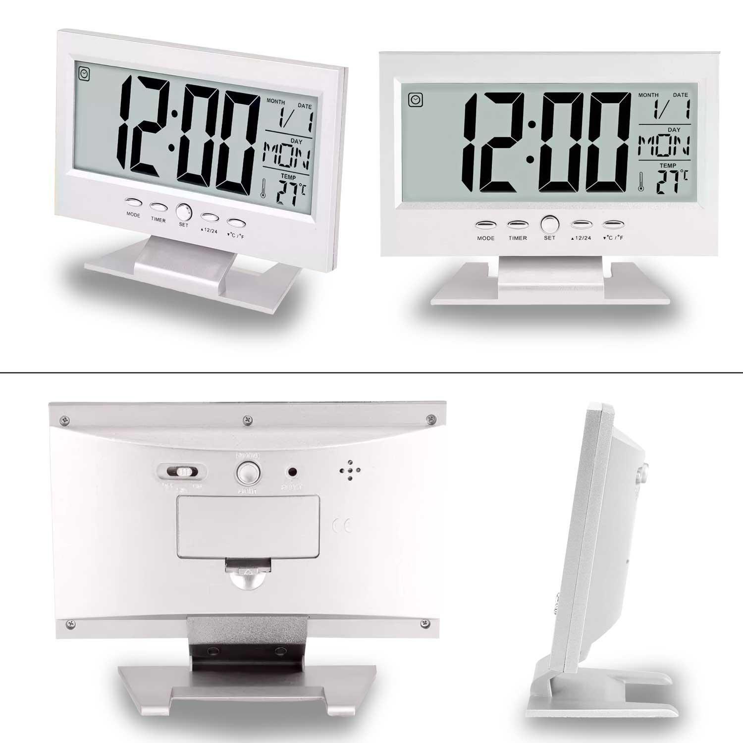 Reloj Digital Lcd Led Alarma Calendario Sensor De Encendido-2