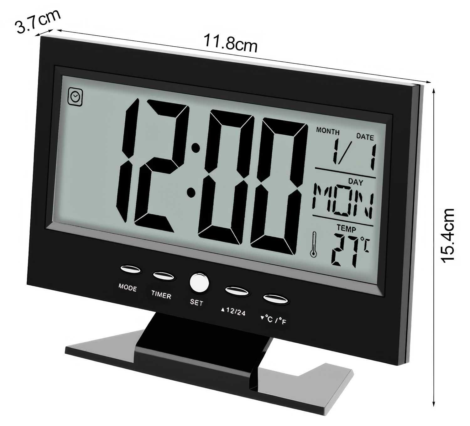 Reloj Digital Lcd Led Alarma Calendario Sensor De Encendido-3
