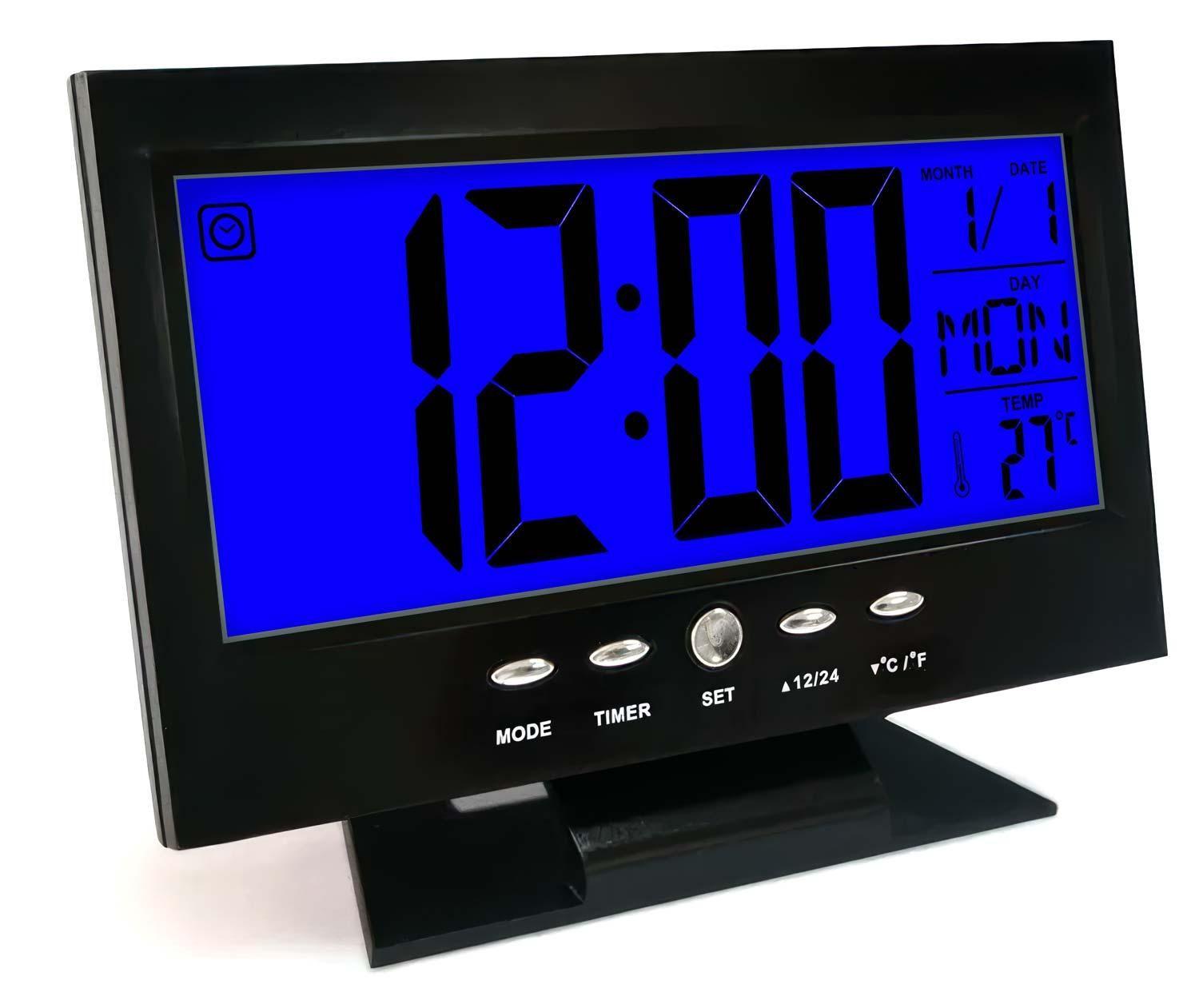 Reloj Digital Lcd Led Alarma Calendario Sensor De Encendido-4