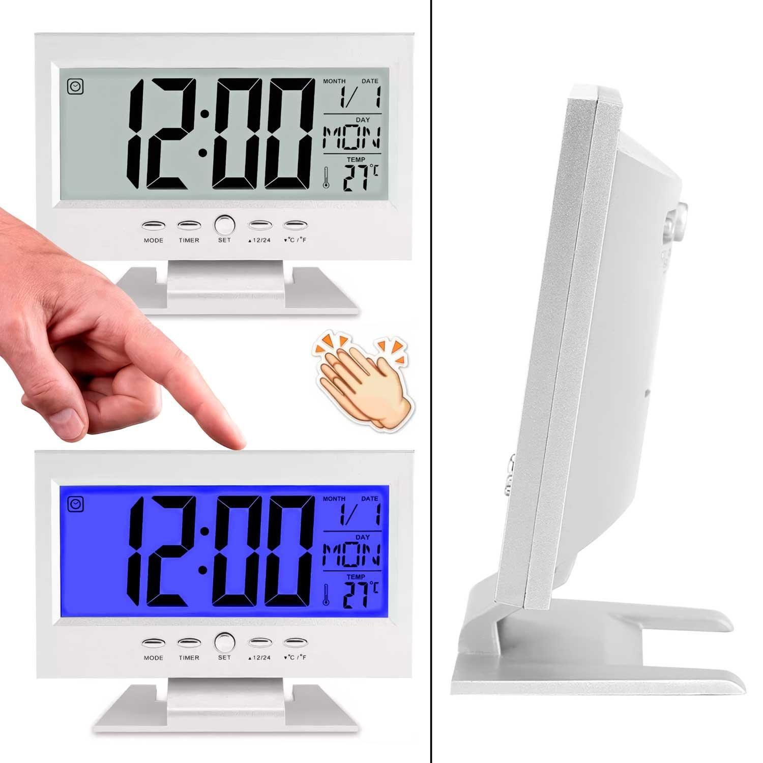 Reloj Digital Lcd Led Alarma Calendario Sensor De Encendido-6