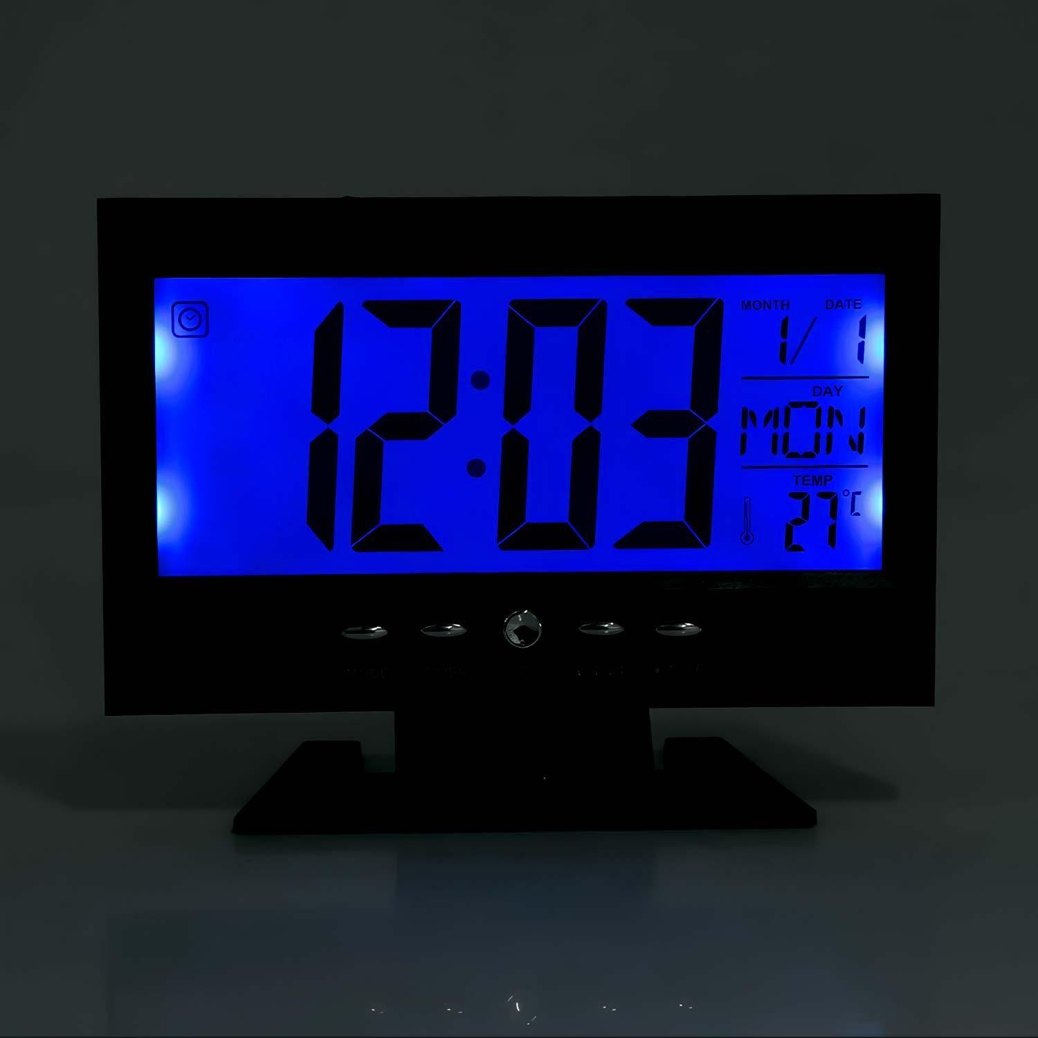 Reloj Digital Lcd Led Alarma Calendario Sensor De Encendido-8