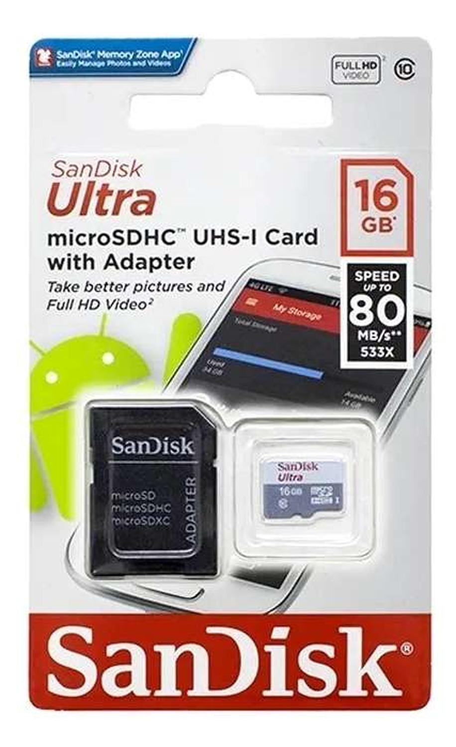 Tarjeta De Memoria Micro Sd 16GB Adaptador Celular Tablet-1
