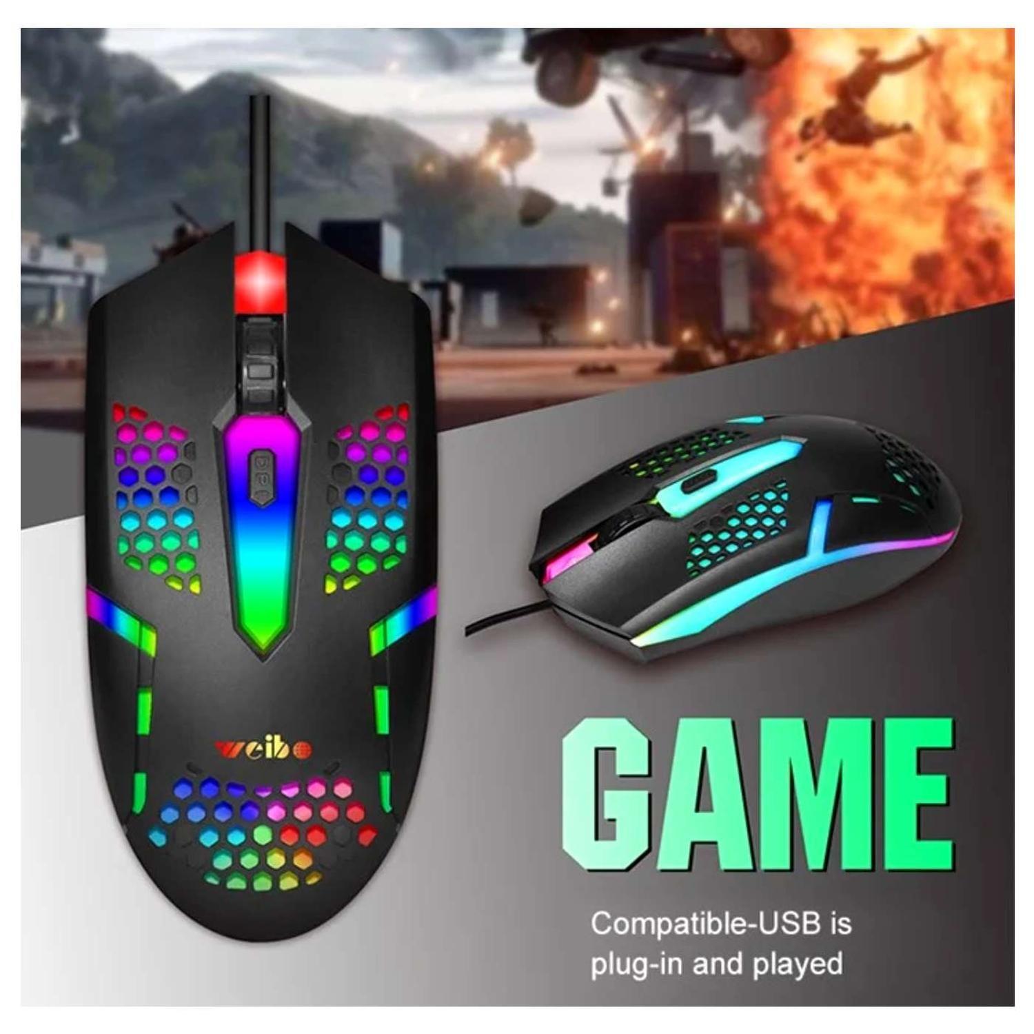 Mouse Gamer Usb Optico Alambrico Retro Iluminado-3