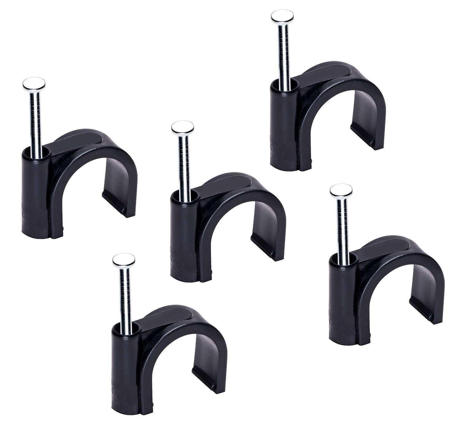 25X Grampa Grapa Clavo Para Cable De Red Cat6 Coaxial Pinza-3