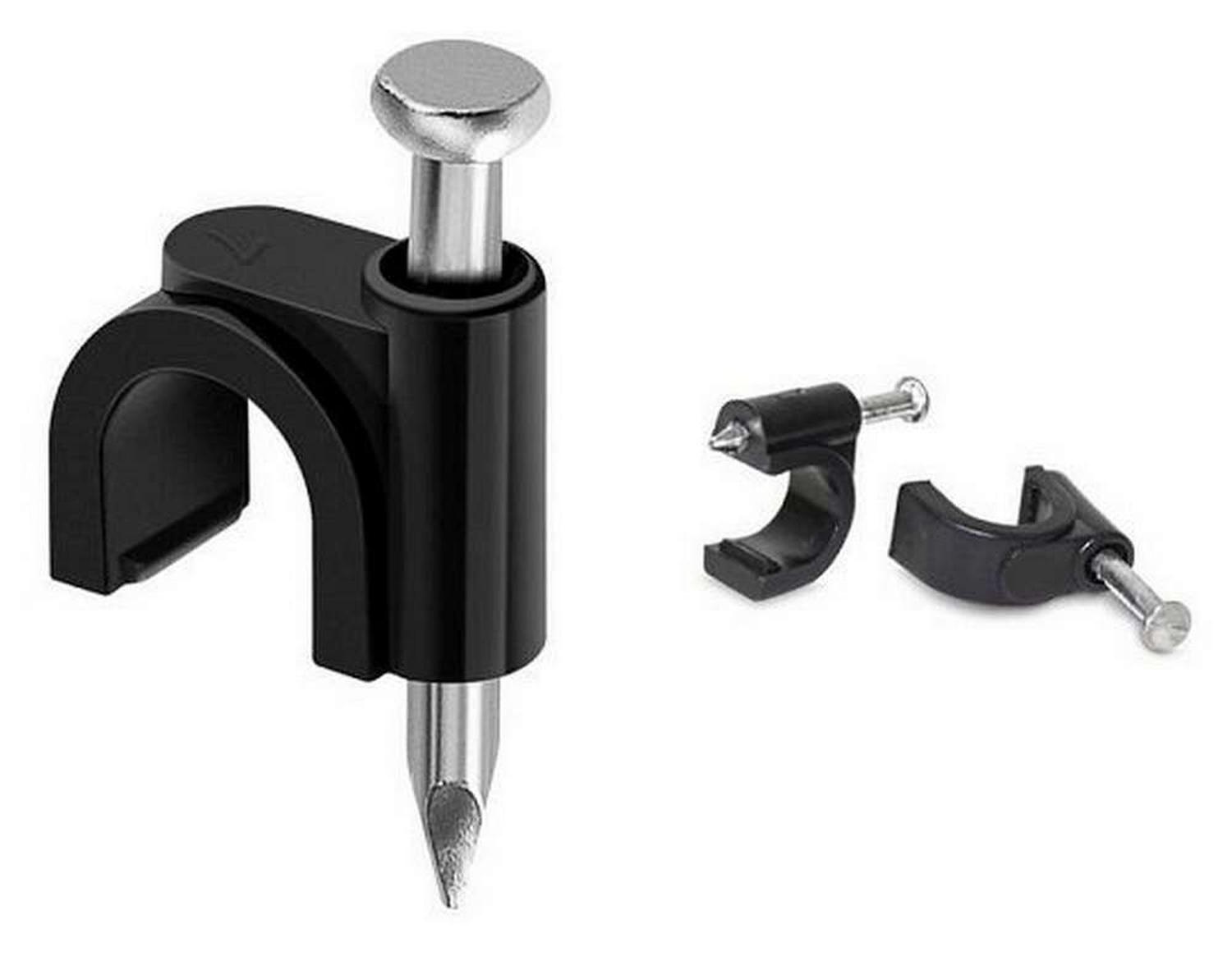 25X Grampa Grapa Clavo Para Cable De Red Cat6 Coaxial Pinza-4