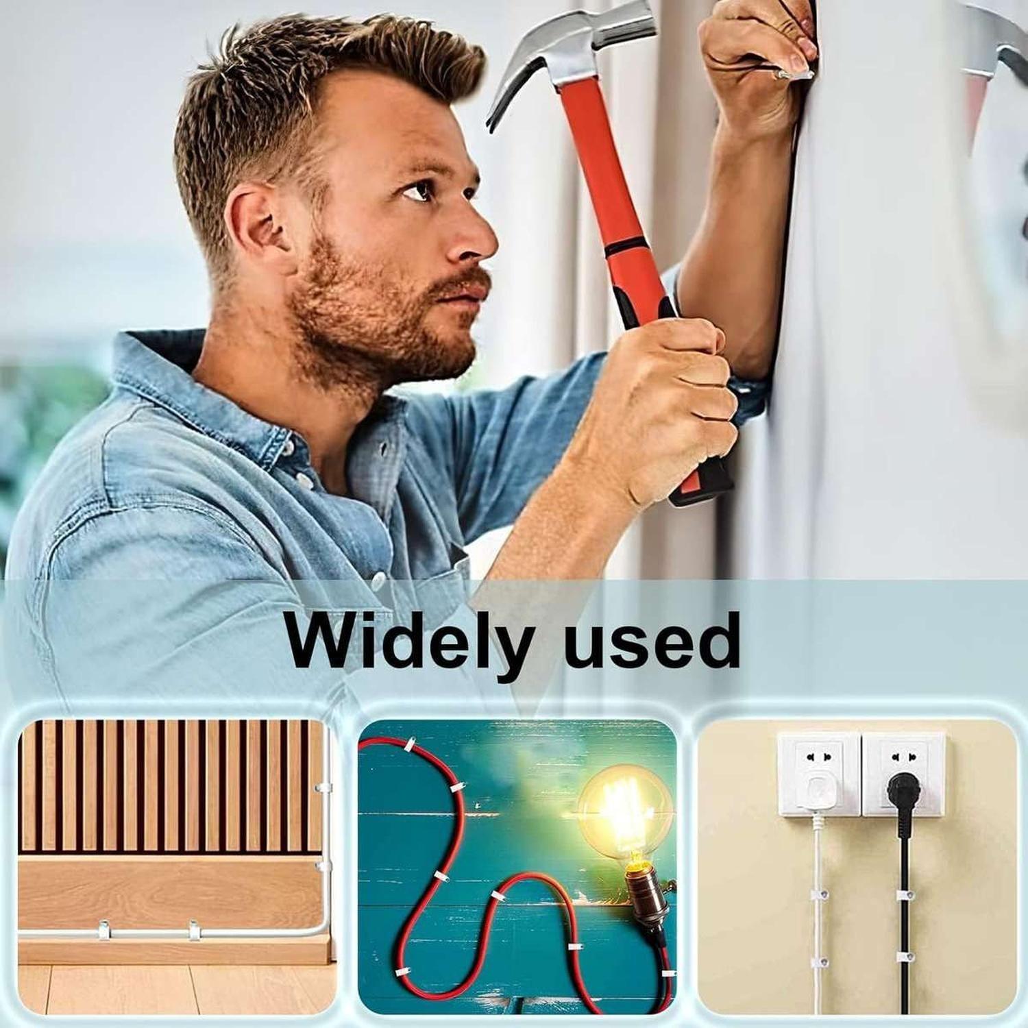 25X Grampa Grapa Clavo Para Cable De Red Cat6 Coaxial Pinza-7