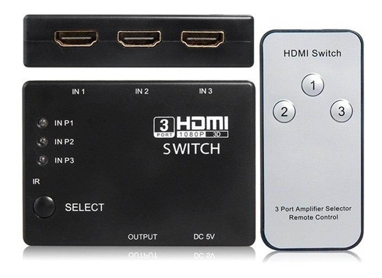 Switch Hdmi Full Hd 1080p Hub Multiplicador Puertos Control-5