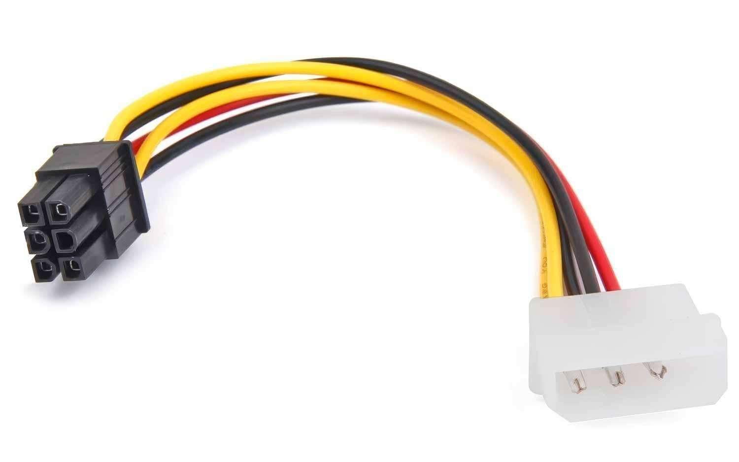 Adaptador Poder 6 Pin Molex Tarjeta Video Corriente PCI IDE-2