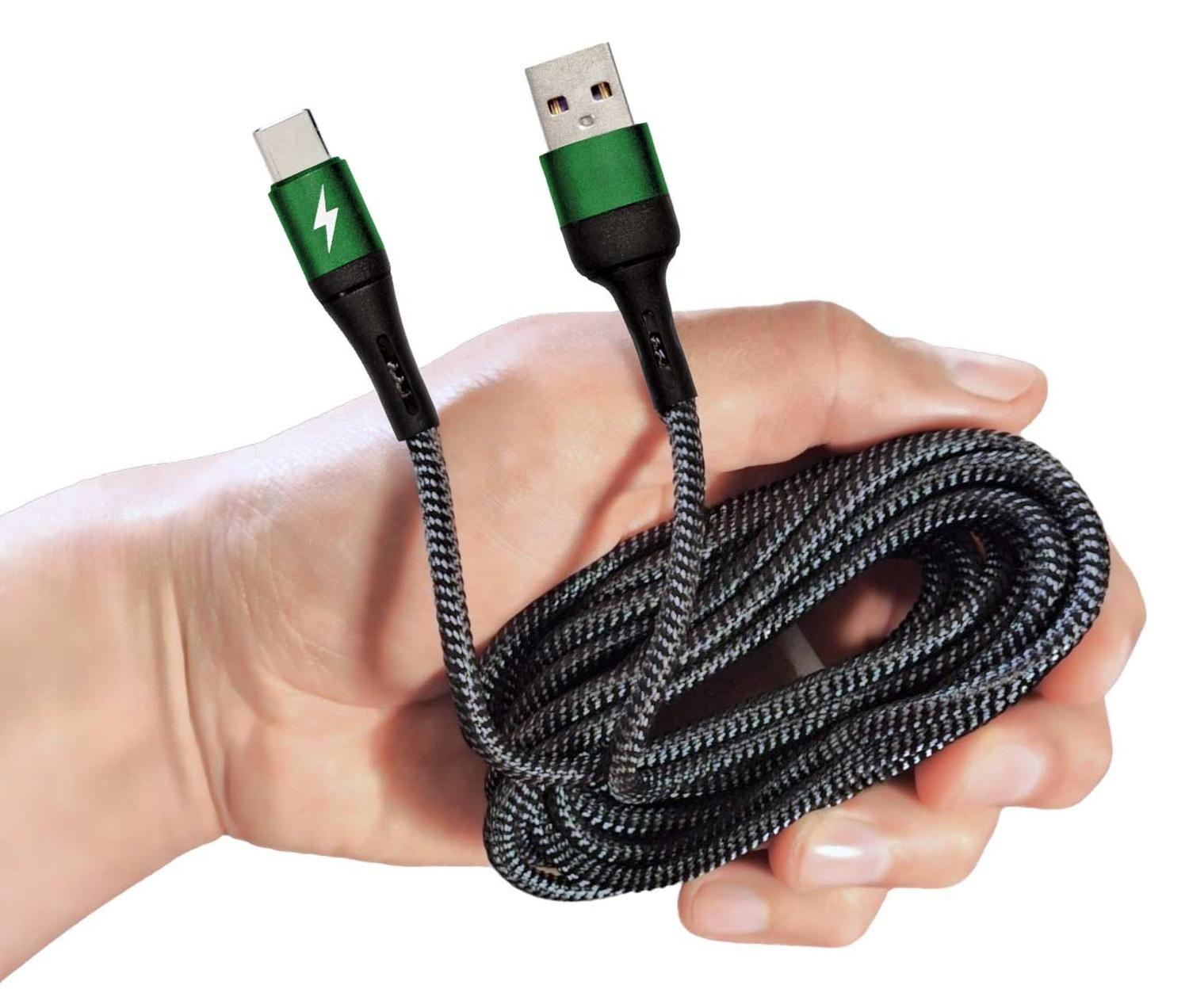 Cable Usb Tipo C De 3 Metros Reforzado En Tela Para Celular-5