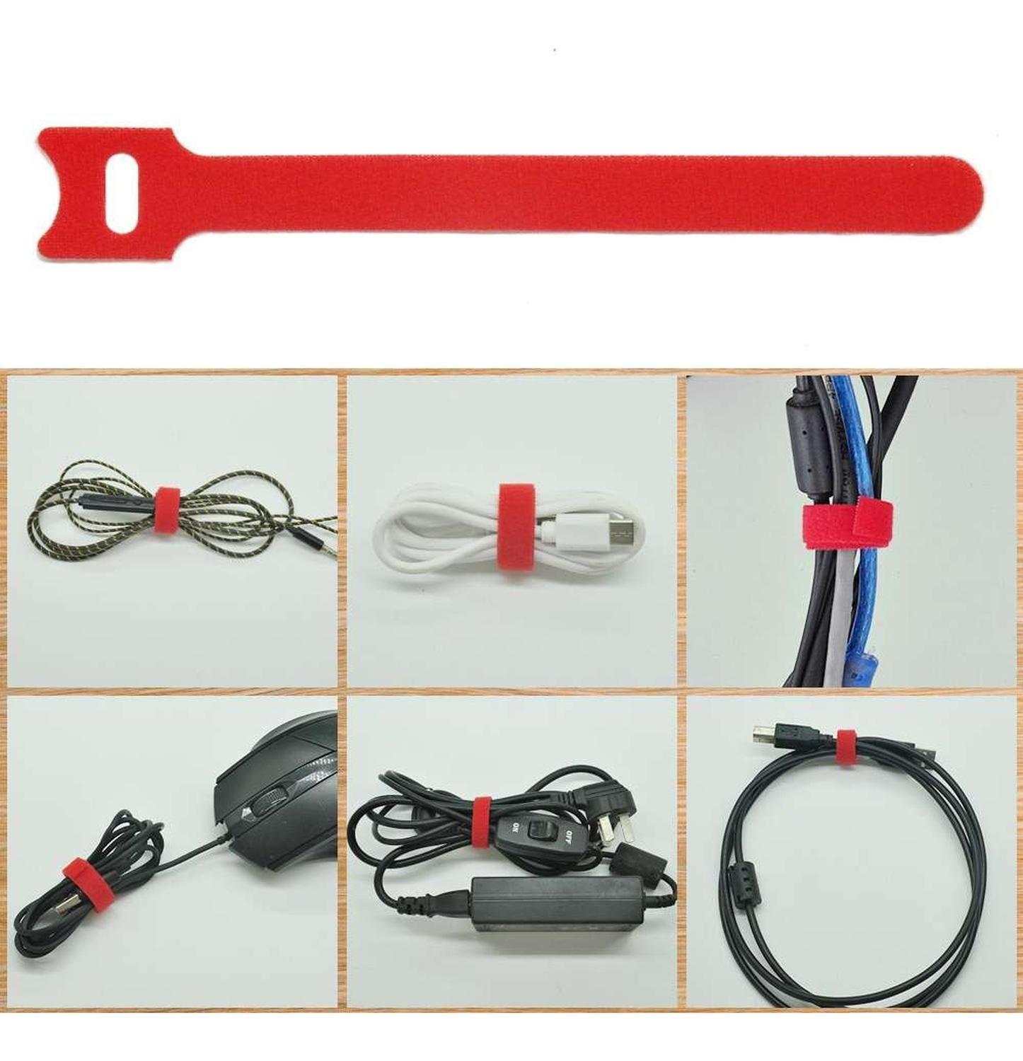 20x Pack Amarra Cable Organizador Reutilizable Velcro Cintas Diseño 4-5