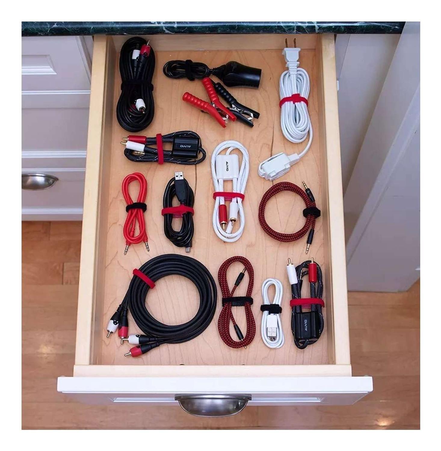 20x Pack Amarra Cable Organizador Reutilizable Velcro Cintas Diseño 4-7