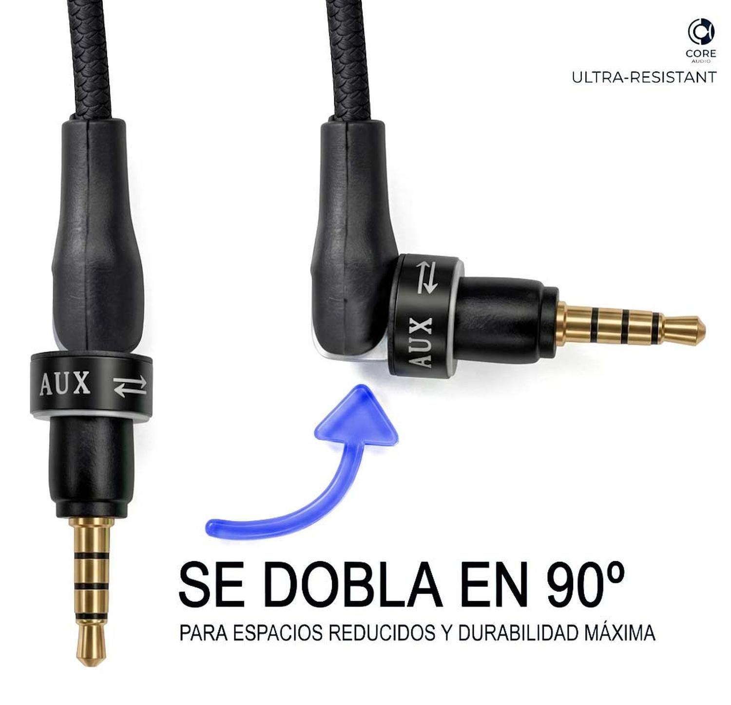 Cable Audio Auxiliar TRRS 3.5mm Angulo L 4 polos 3 rayas-2