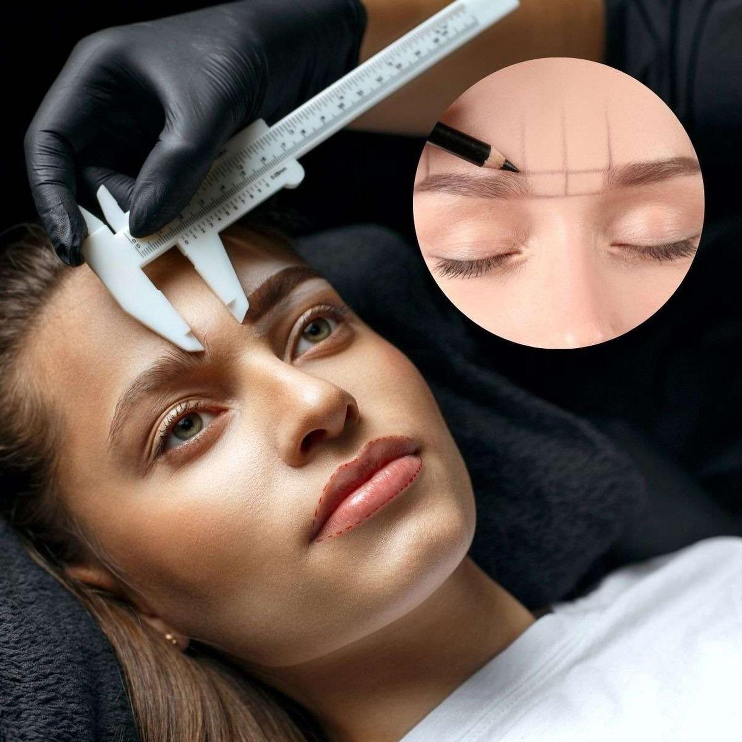 Pie De Metro vernier Regla Medidor Guia Visagismo De Cejas-5