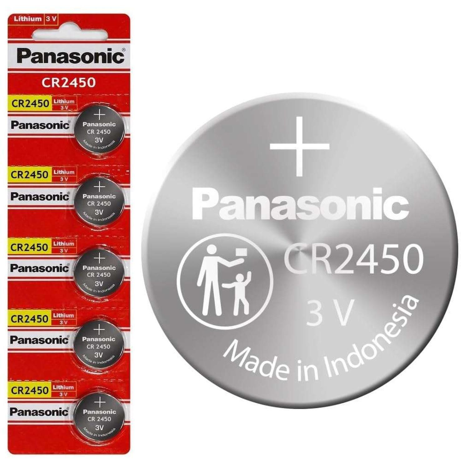 Pila De Boton Panasonic CR2450 CR2450N Bateria Reloj Control-2