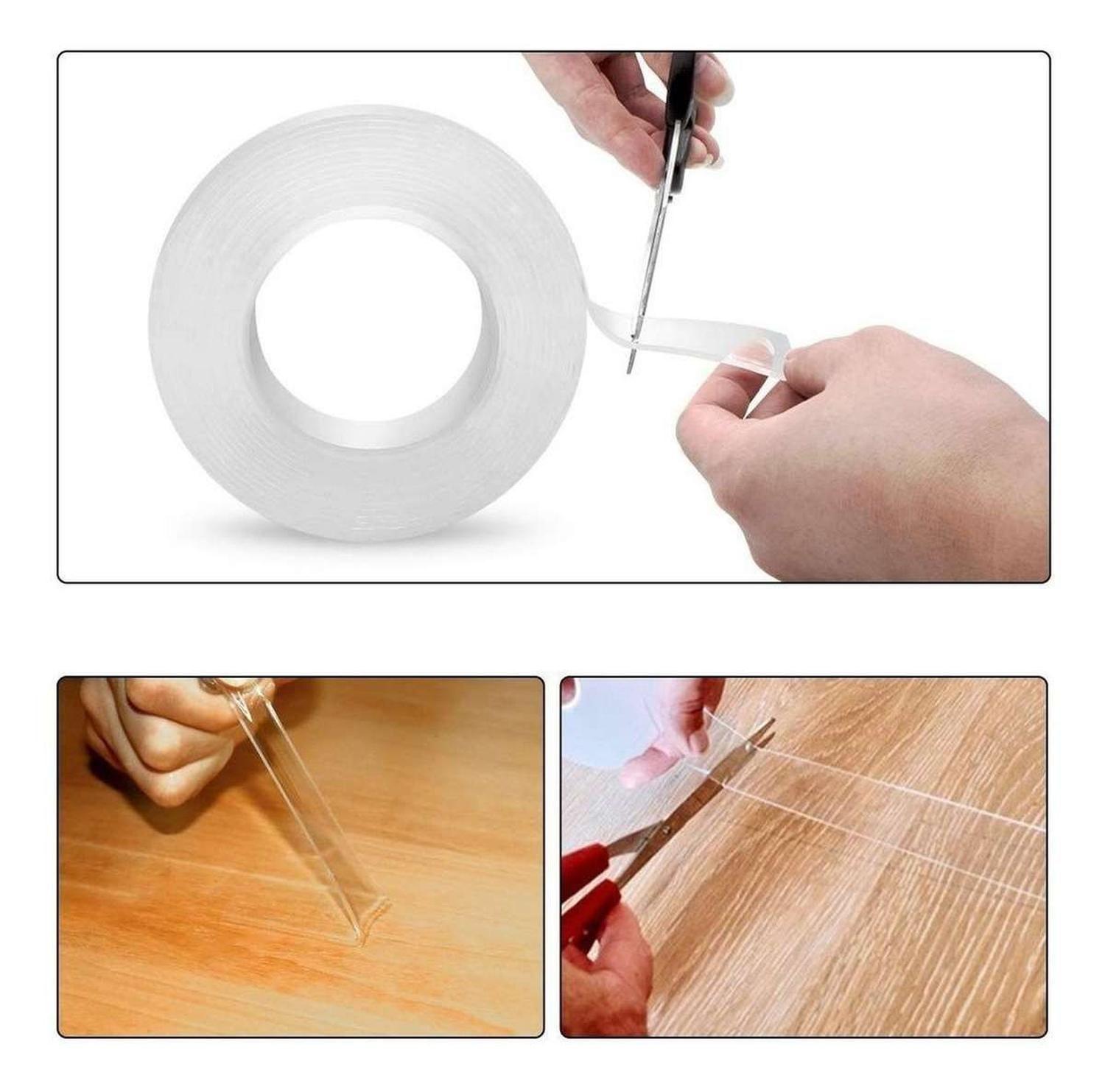 Cinta Adhesiva Doble Faz Transparente 2mm 30mm 3 Metros-3