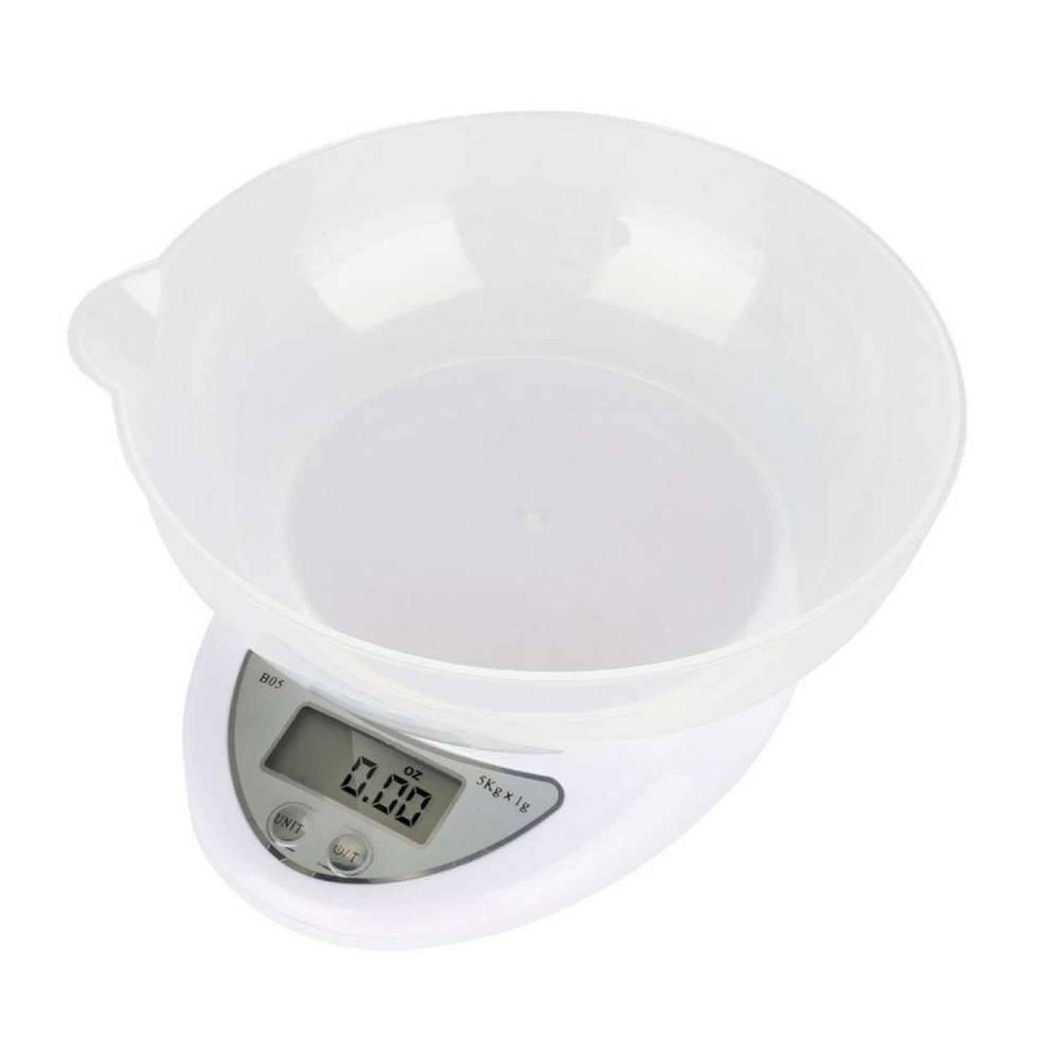 Balanza Pesa Digital De Cocina 5 Kilos A Pilas Con Recipiente-0