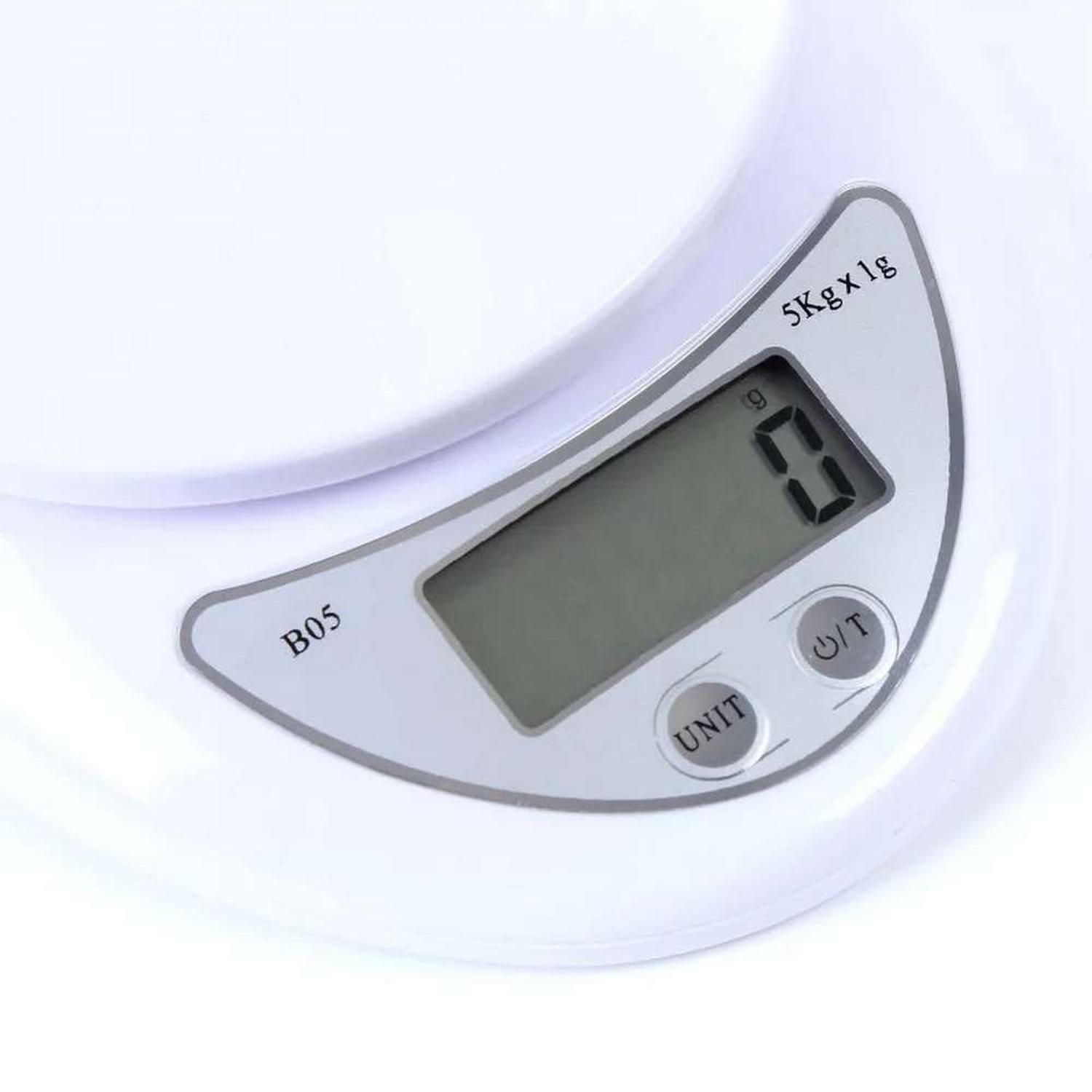Balanza Pesa Digital De Cocina 5 Kilos A Pilas Con Recipiente-2